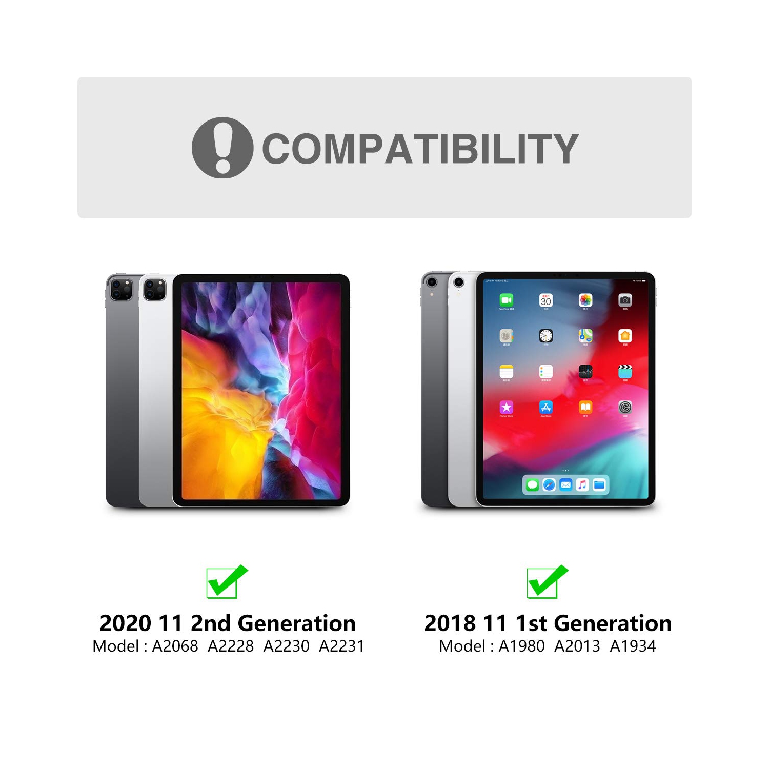 Keyboard Case for iPad Pro 11 2020, iPad Pro 11 Case with Keyboard 2018 - Wireless Detachable w Pencil Holder