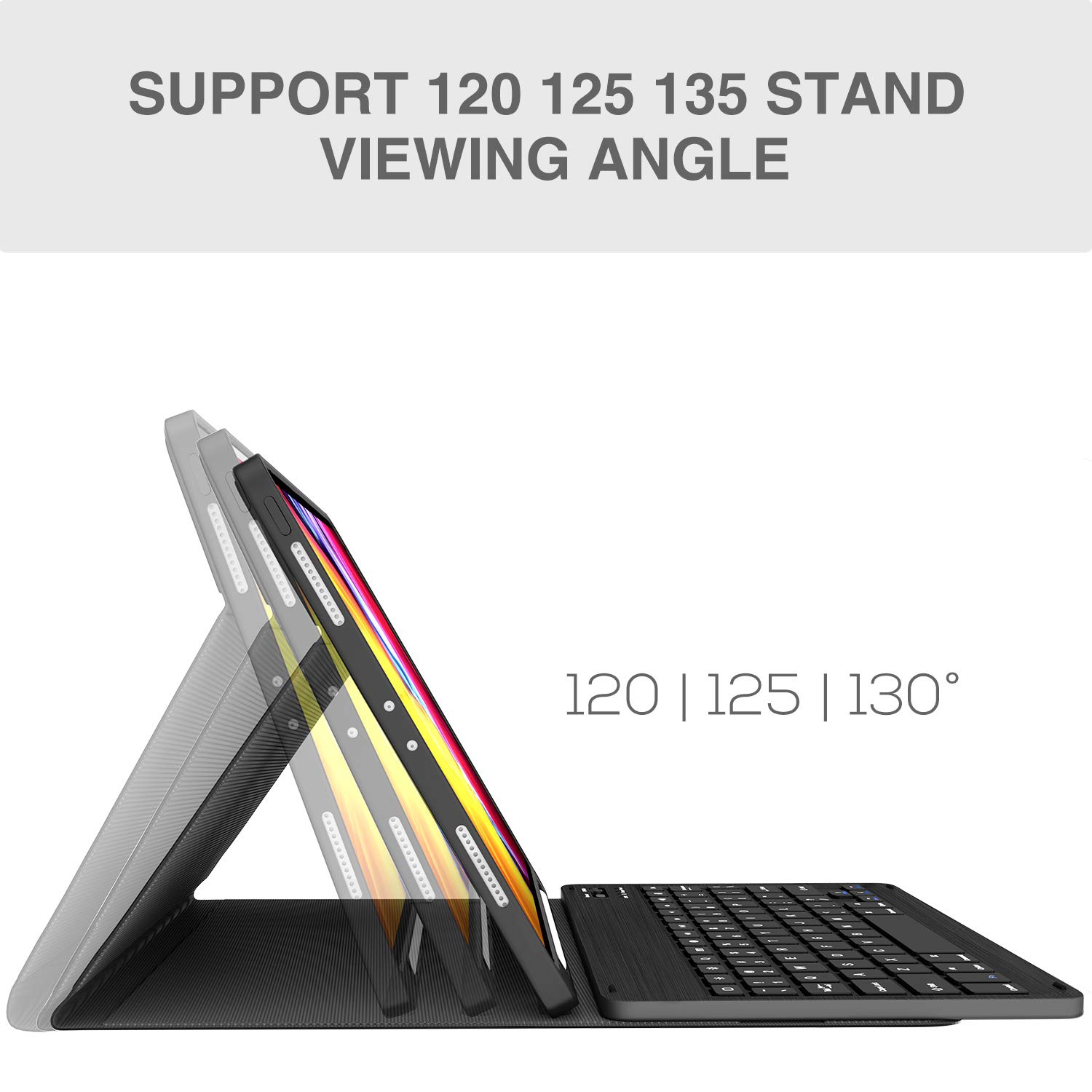 Keyboard Case for iPad Pro 11 2020, iPad Pro 11 Case with Keyboard 2018 - Wireless Detachable w Pencil Holder