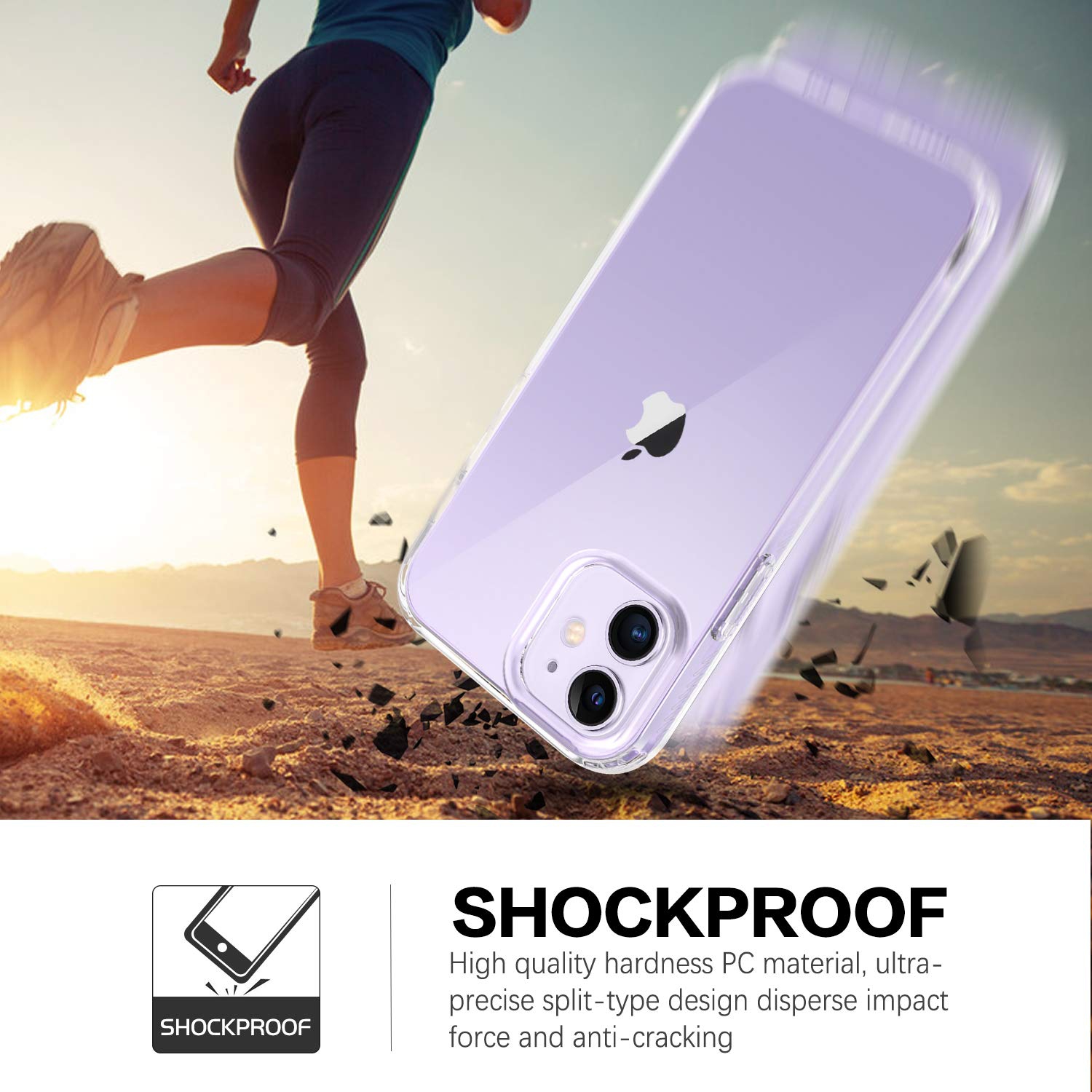 BENTOBEN iPhone 12 Case, Phone Case iPhone 12 Pro 5G 2020, Slim Thin Clear Shockproof Protective Hybrid Hard PC Soft TPU Bum