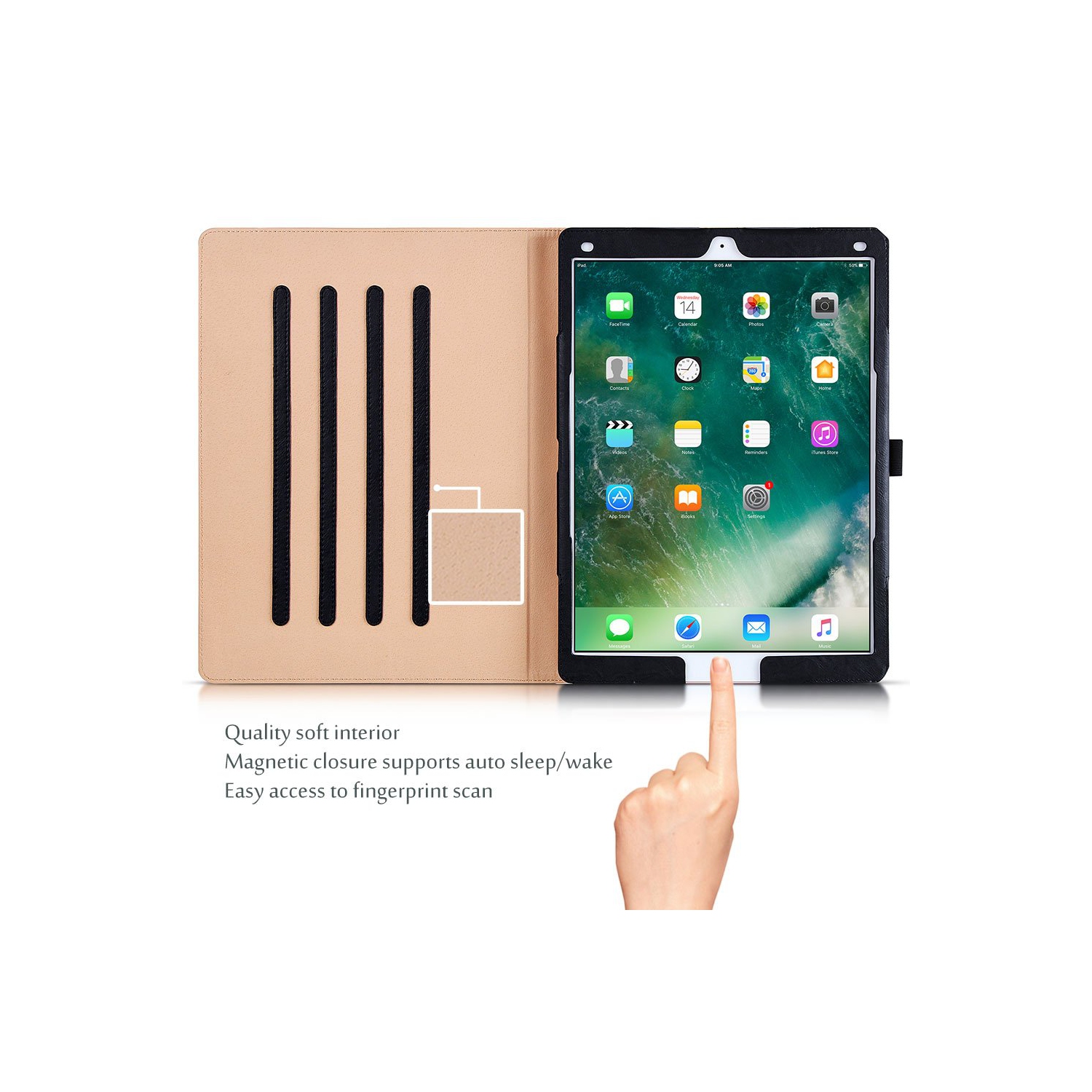 ProCase iPad Pro 12.9 2017/2015 Case - Stand Folio Case Cover for Apple iPad Pro 12.9 Inch (Both 2017 and 2015 M