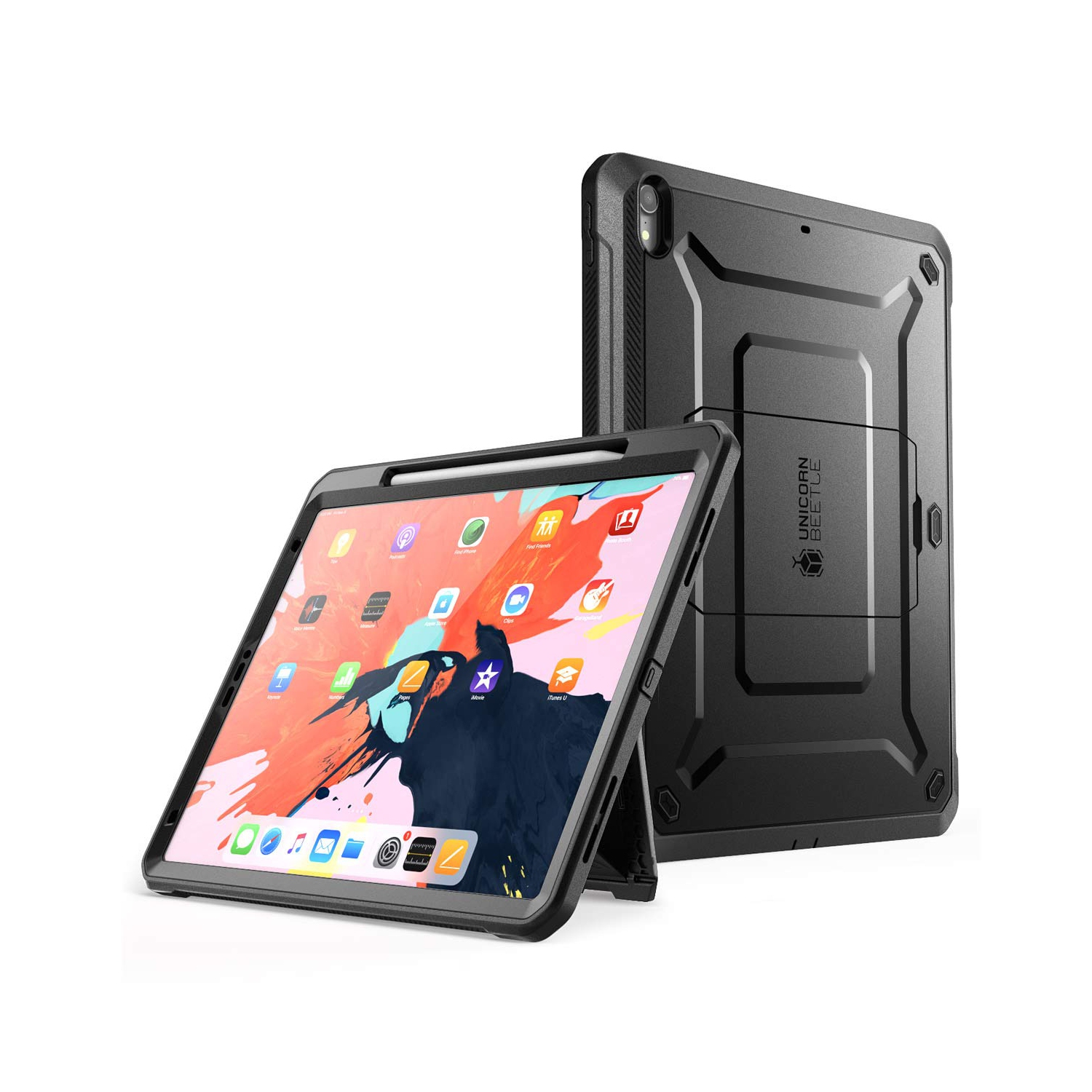 Supcase UB Pro Series Case for iPad Pro 12.9 2018, Support Apple Pencil Charging with Built-in Screen Protector Full-Body Ru