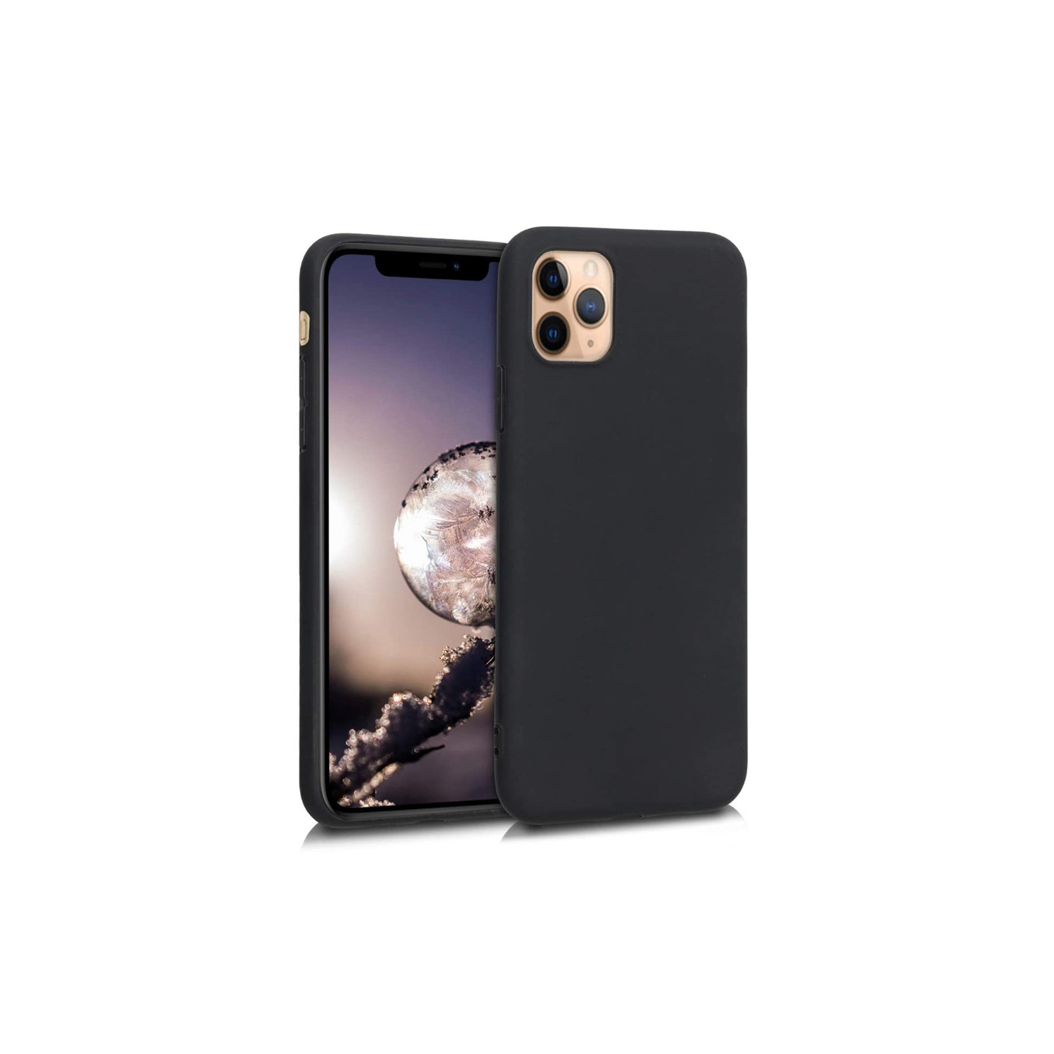 【CSmart】 Étui de protection arrière ultra fin et souple en silicone TPU Jelly pour iPhone 12 / 12 Pro, Noir