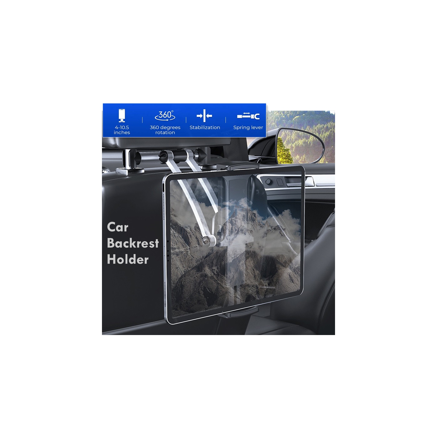 [CSmart] 360 Support de fixation pour appuie-tête pivotant pour appuie-tête support de siège arrière socle universel pour téléphone intelligent