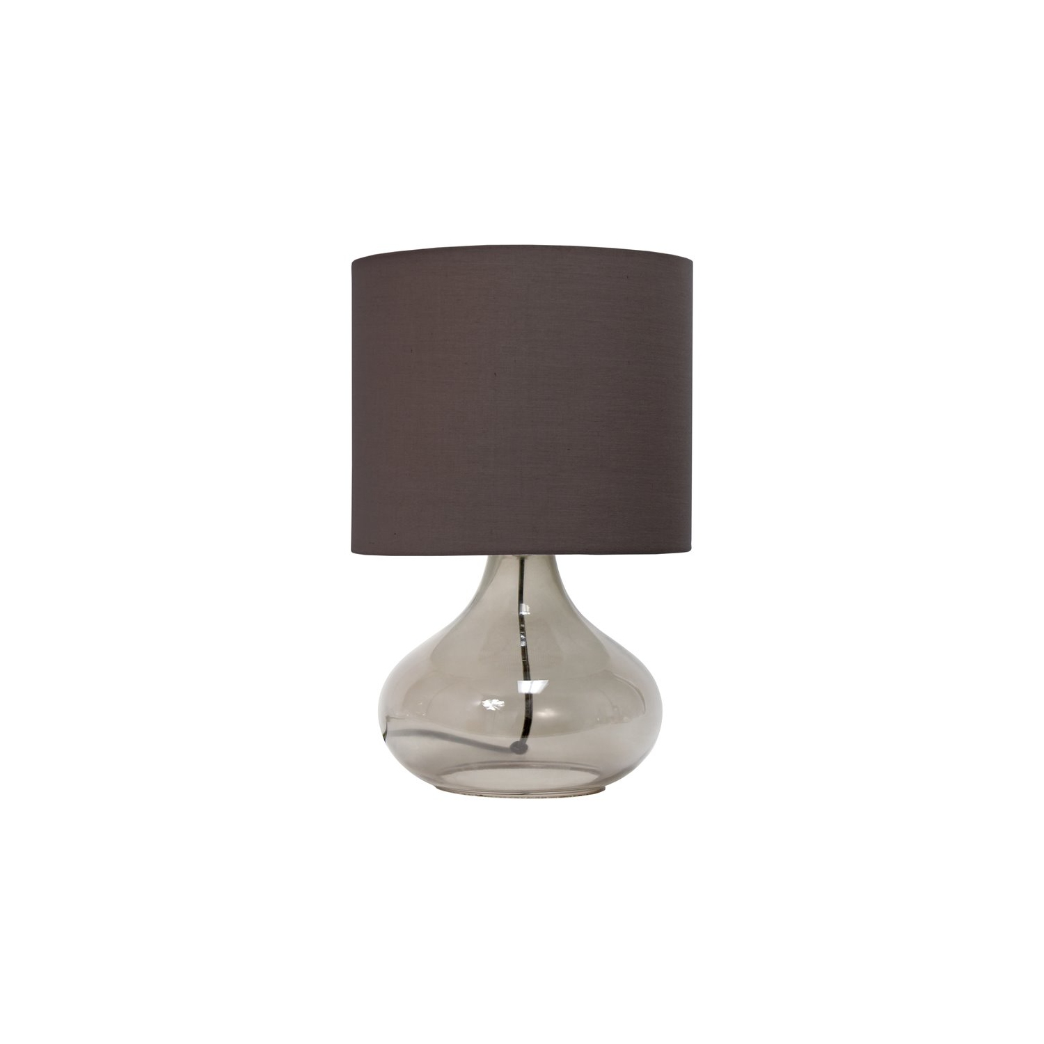 Simple Designs Glass Raindrop Table Lamp in Smoke Gray with Gray Shade
