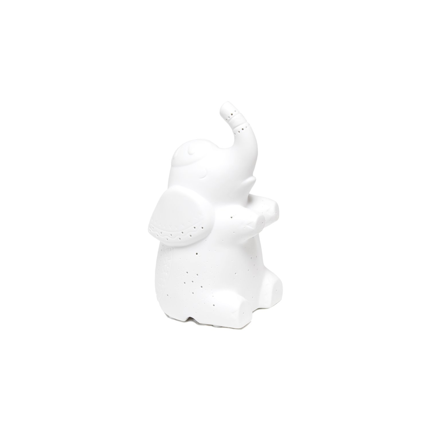 Simple Designs Ceramic Elephant Table Lamp in White