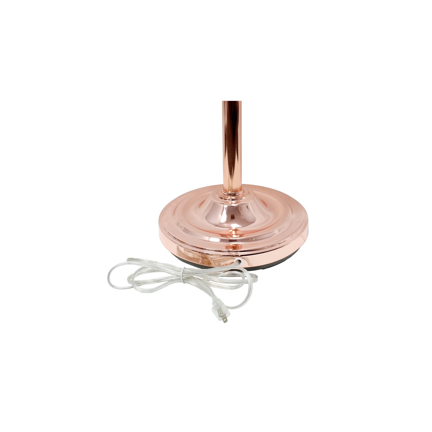 Elegant Designs Metal 3 Light Floor Lamp in Rose Gold with White Shades