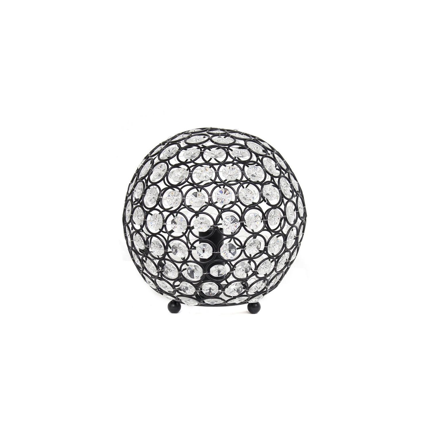 Elegant Designs Metal 8" Ellipse Sequin Crystal Ball Table Lamp in Bronze