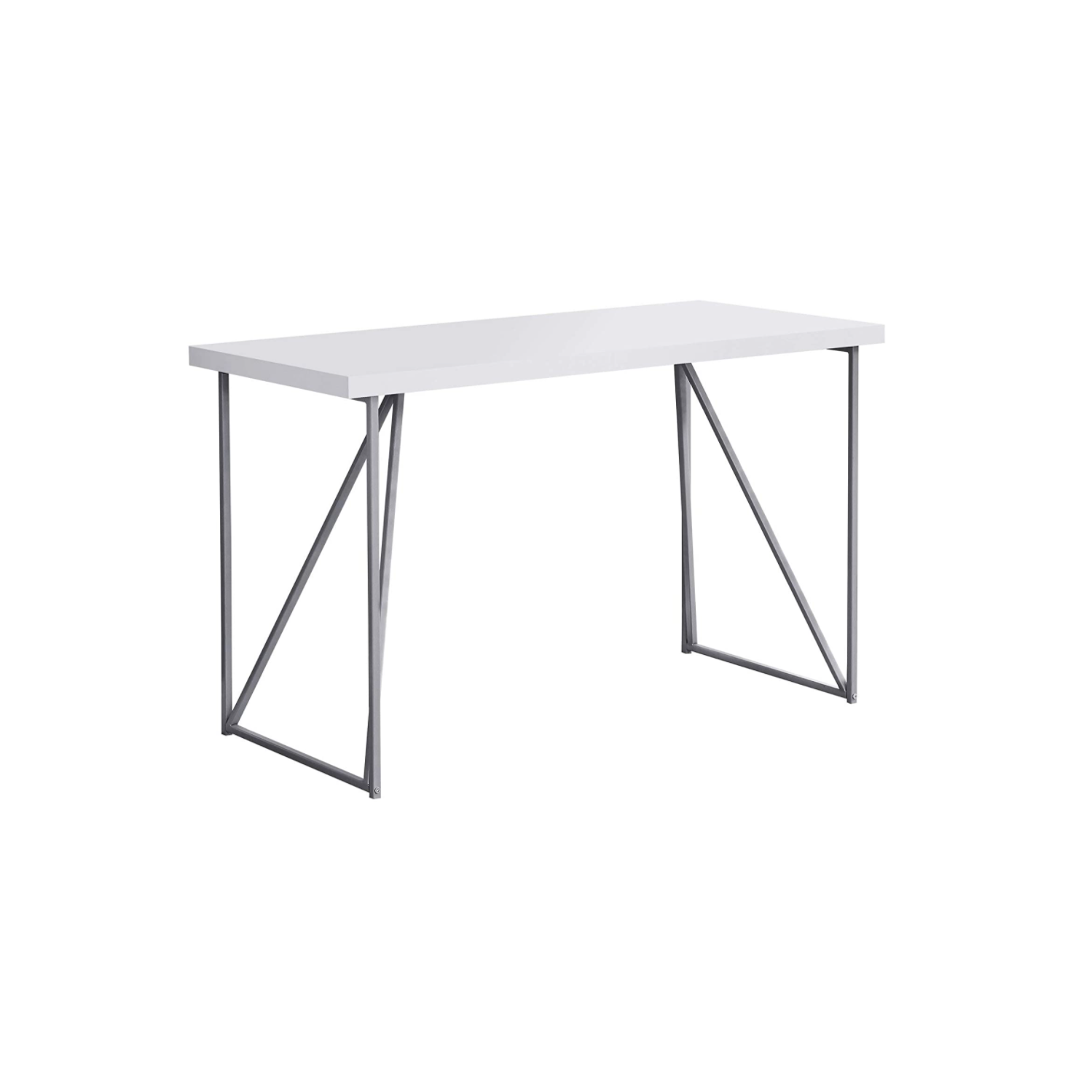 COMPUTER DESK - 48"L / WHITE / SILVER METAL