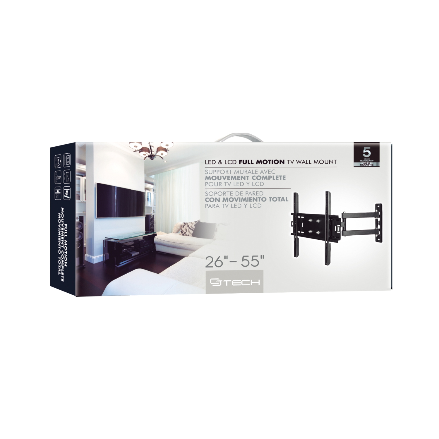 CJ Tech 26" - 55” Full Motion TV Wall Mount with 400 x 400mm Vesa Pattern