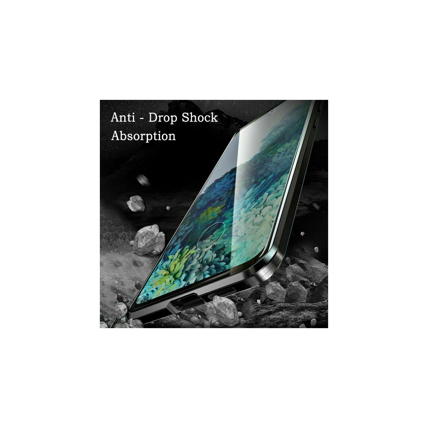 Couvercle magnétique en métal et verre trempé transparent à 360° à l’avant et à l’arrière pour NOTE 20 ULTRA DE SAMSUNG