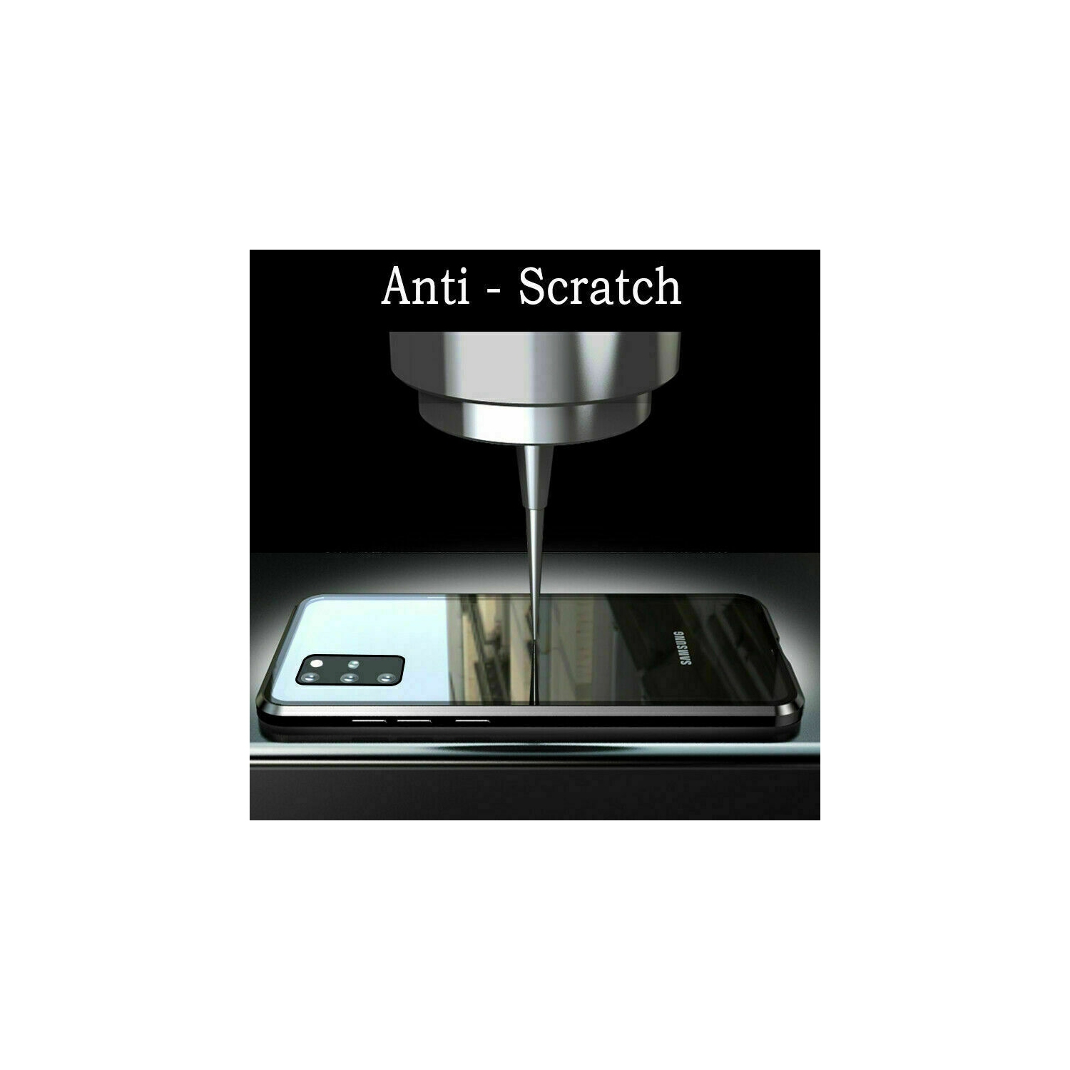 Couvercle magnétique en métal et verre trempé transparent à 360° à l’avant et à l’arrière pour NOTE 20 ULTRA DE SAMSUNG