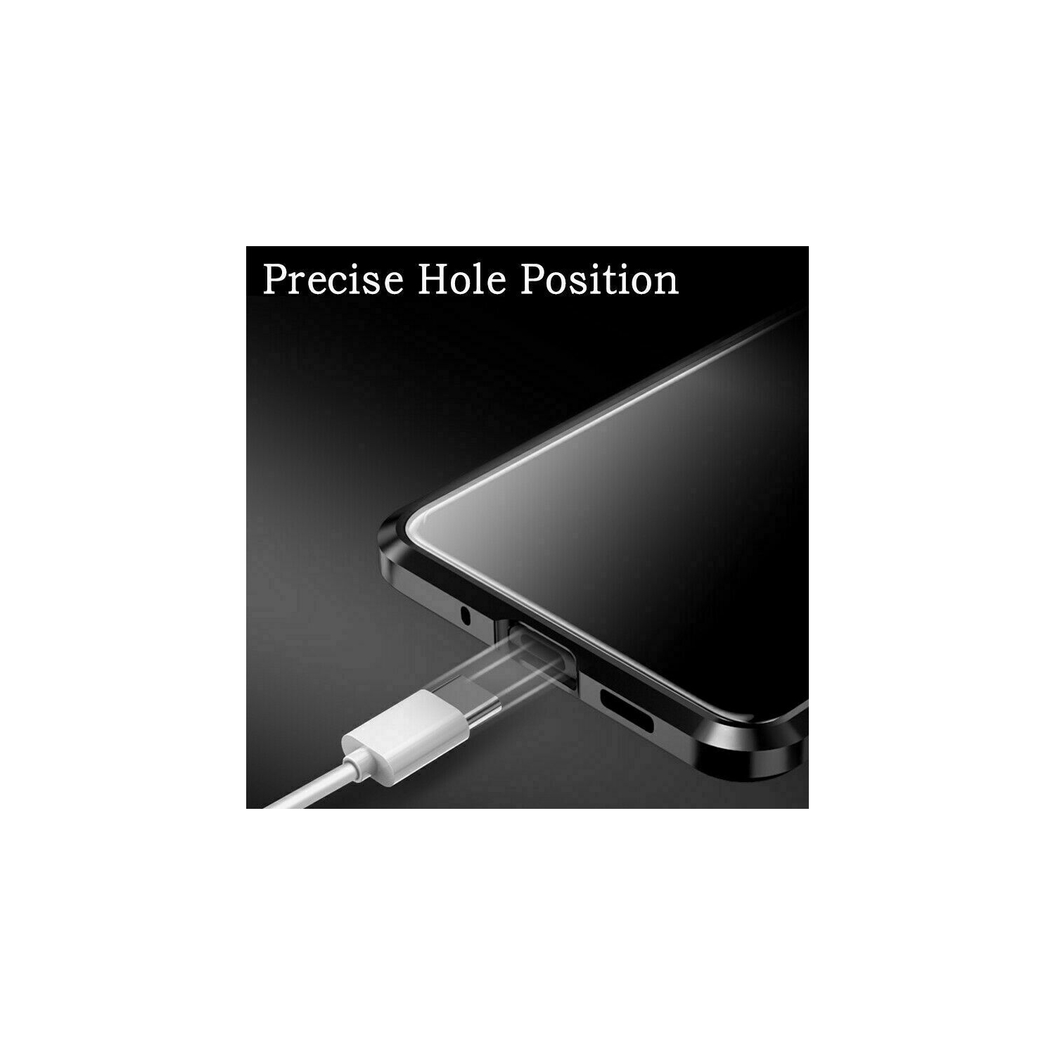 Couvercle magnétique en métal et verre trempé transparent à 360° à l’avant et à l’arrière pour NOTE 20 ULTRA DE SAMSUNG