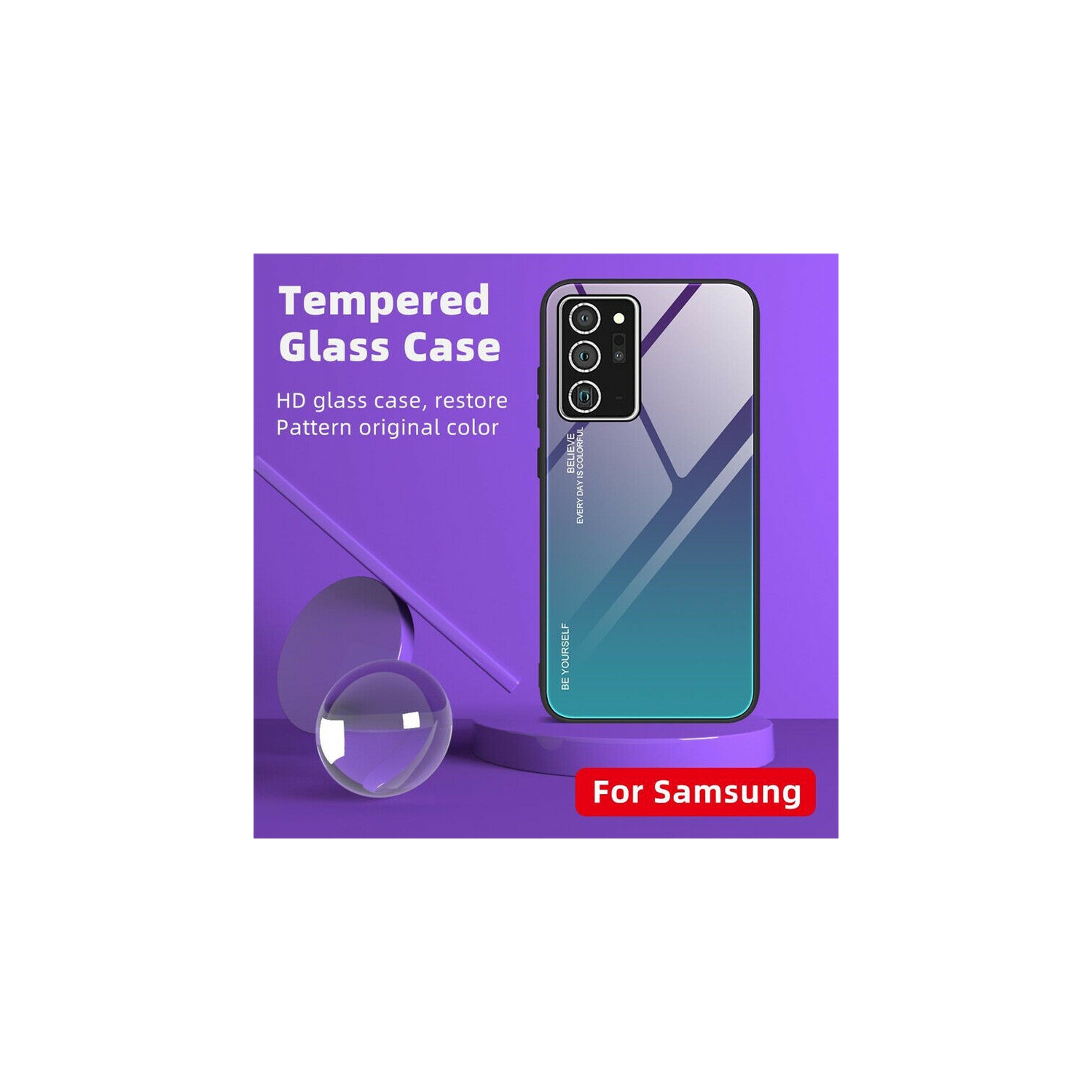 Gradient Tempered Glass Phone Case Cover For SAMSUNG NOTE 20 ULTRA