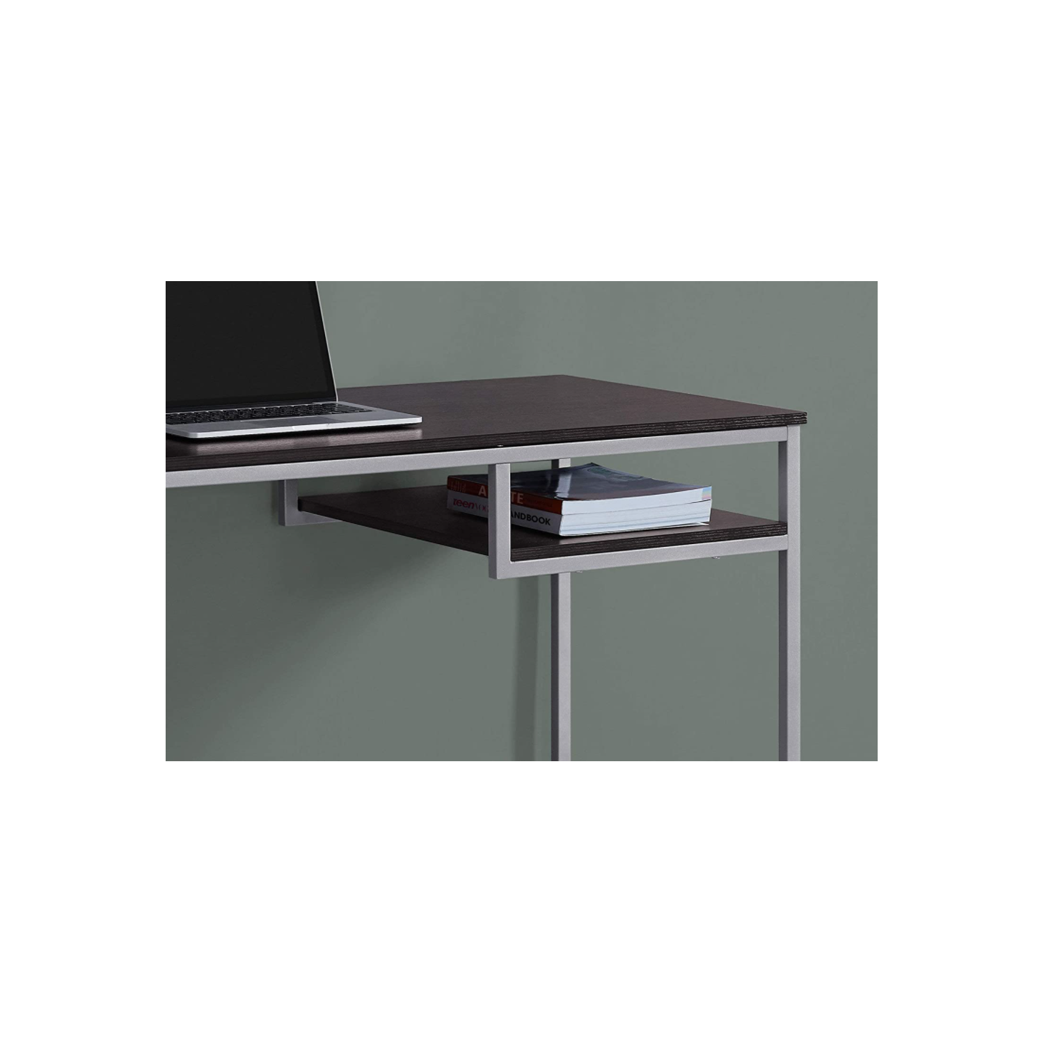Computer DESK-48 L/Cappuccino/Silver Metal