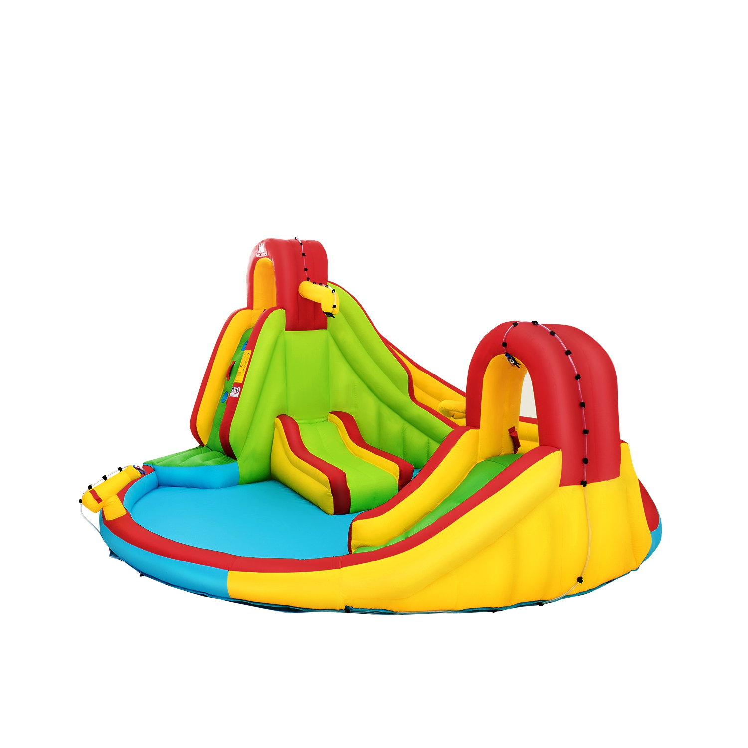 Costway Kids Inflatable Water Slide Park with Climbing Wall Water Cannon and Splash Pool