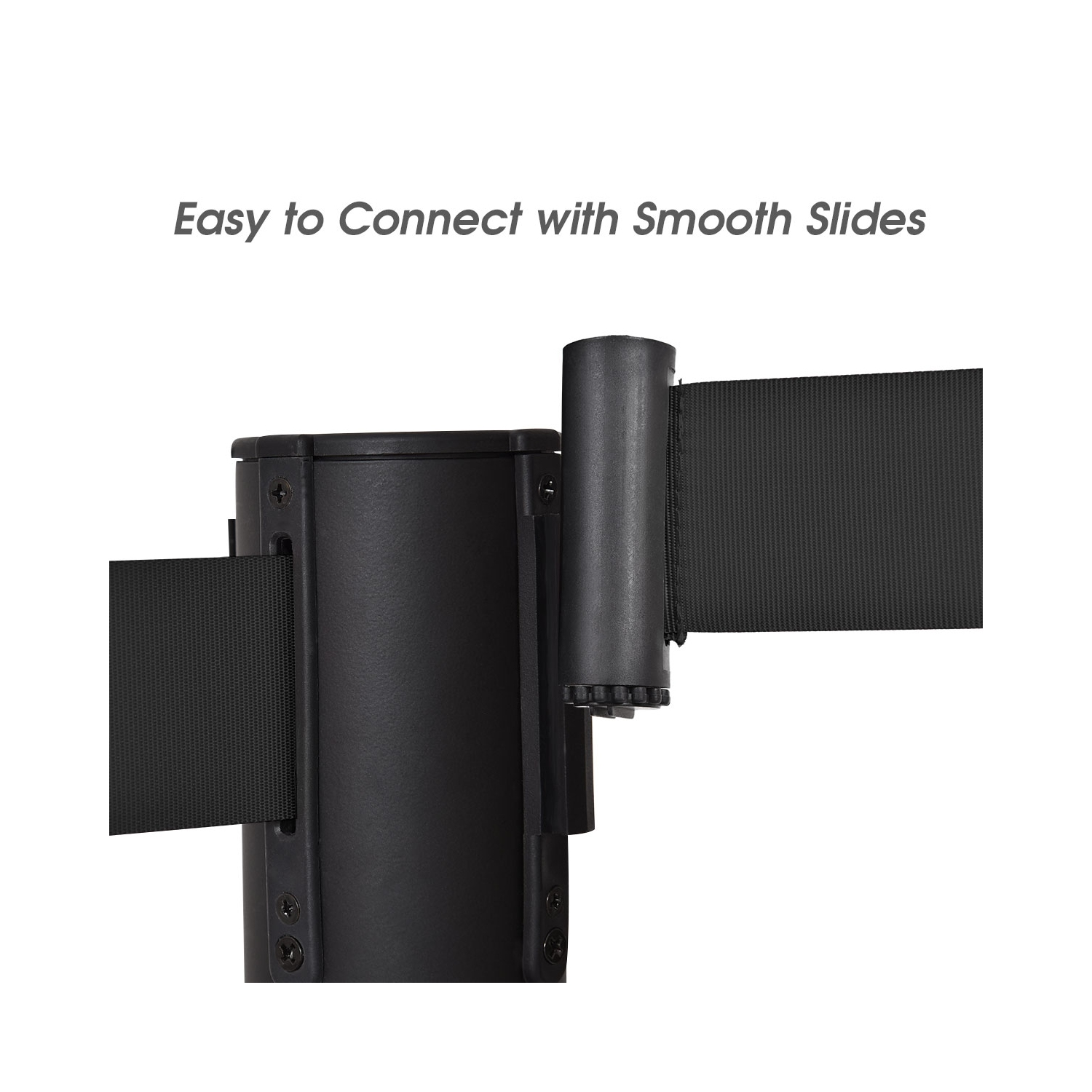 Costway 6Pcs Black Stanchion Posts Queue Pole Retractable Belt Crowd Control Barrier