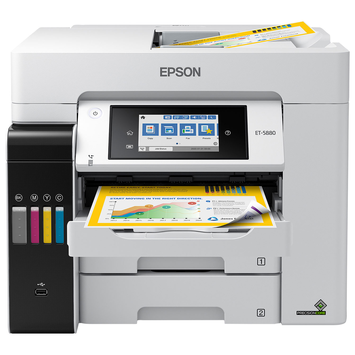 Imprimante à jet d'encre tout-en-un sans fil Supertank Pro ET-5880 EcoTank d'Epson