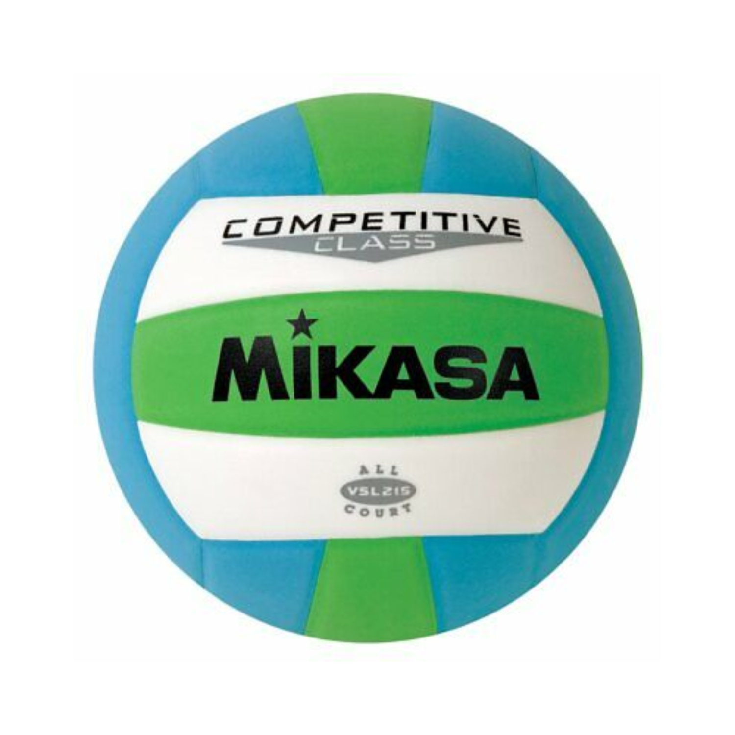Mikasa VSL215 Competitive Class Volleyball - Official Size 5 Recreational Ball, Blue/Green/White