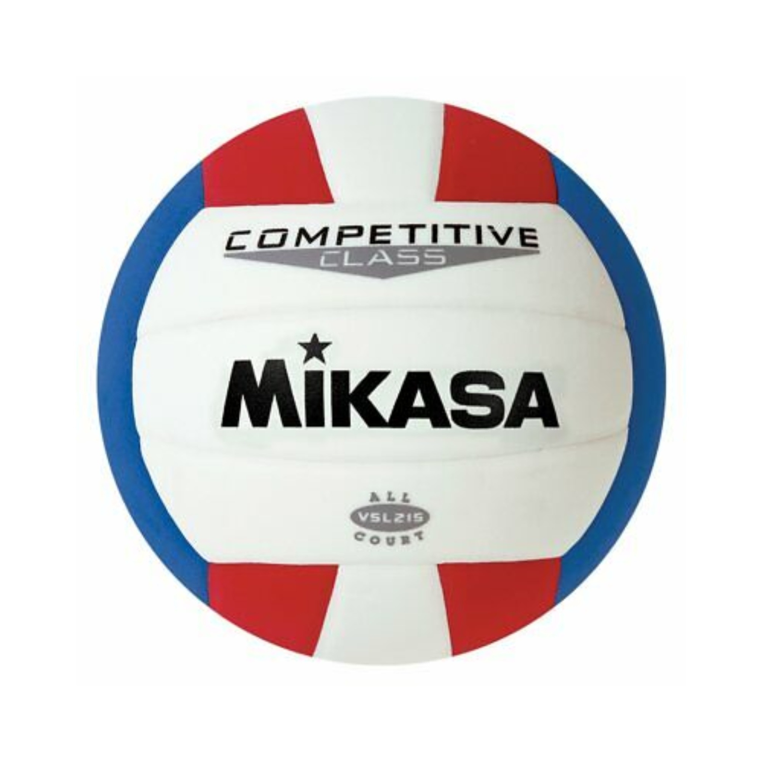 Mikasa VSL215 Ballon de Volley Classe Compétitive - Balle Récréative de Taille Officielle 5, Bleu/Rouge/Blanc