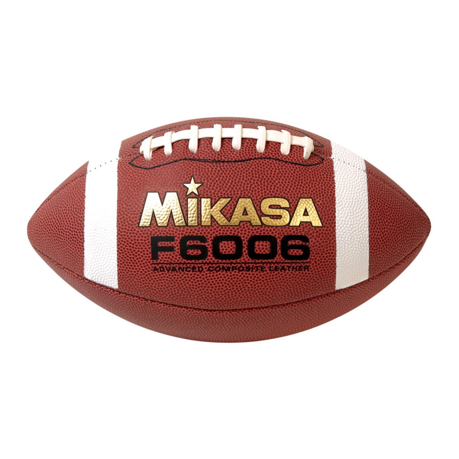 Mikasa F6006 Ballon de Football en Cuir Composite - Revêtement Avancé & Lacets Double à Fermeture, Taille Jr 6
