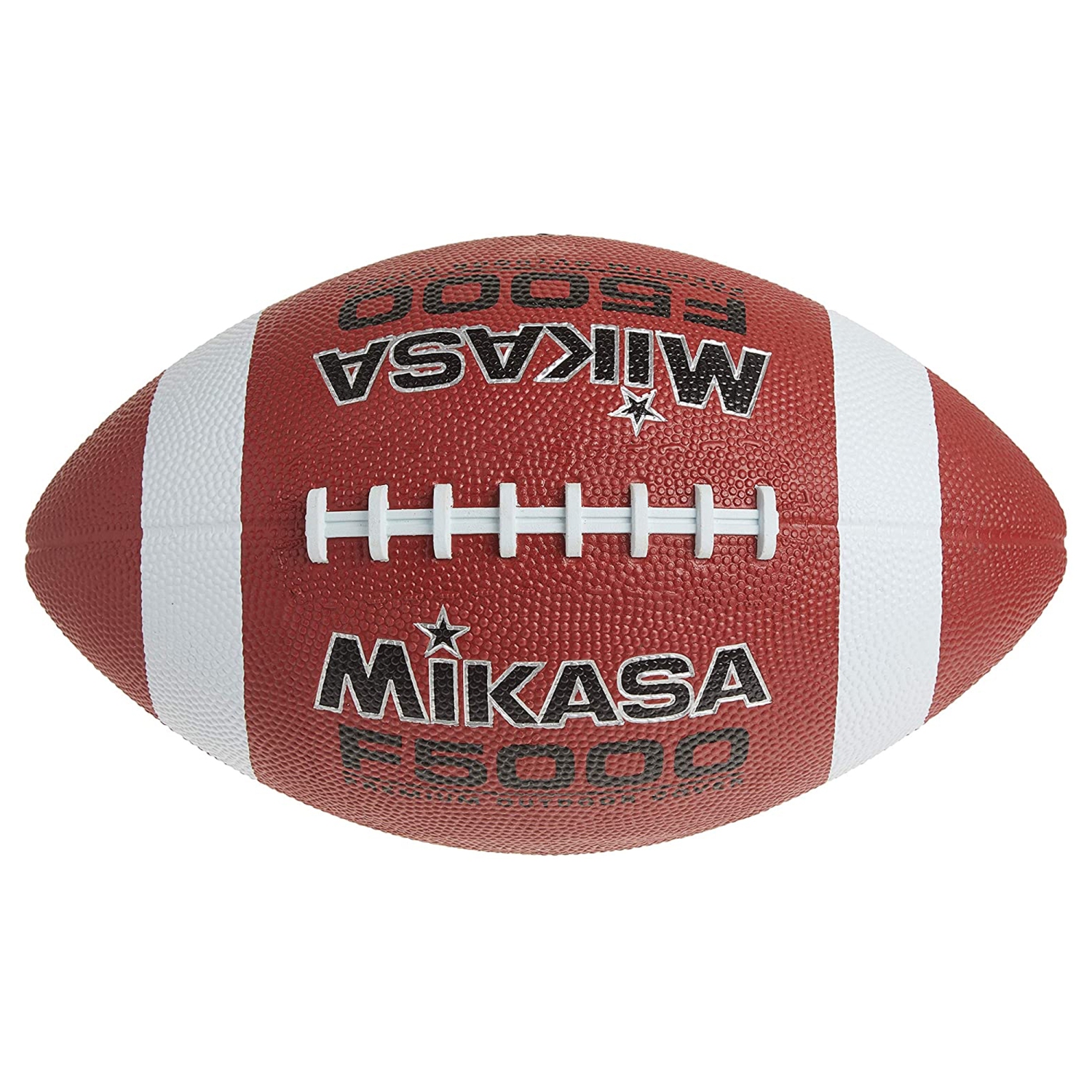 Mikasa F5000 Premium Rubber Football - Pebbly Ball with Moulded Laces, Official Size