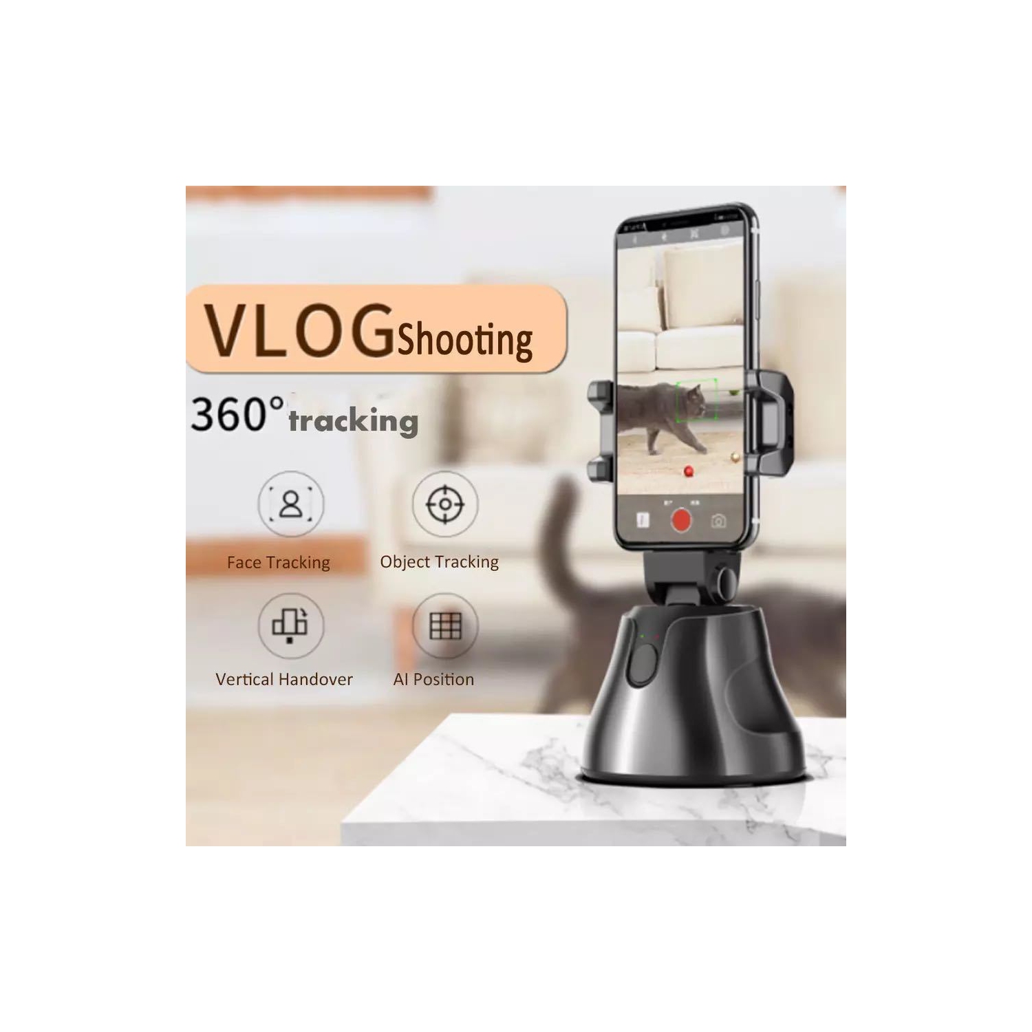 TopSave Universal Apai Genie The Smart Personal Robot-Cameraman, 360 Object Tracking Holder