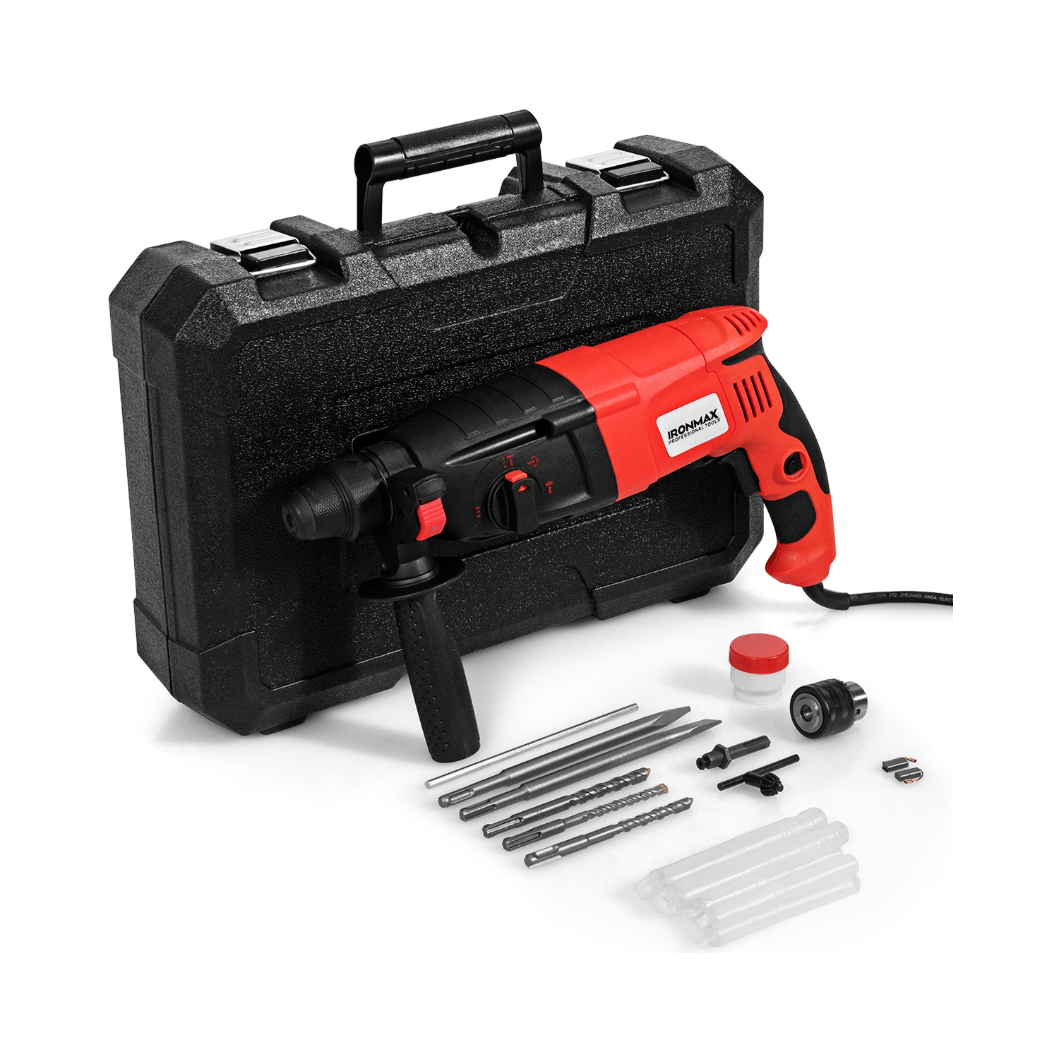 Costway 1/2'' Electric Rotary Hammer Drill 3 Mode SDS-Plus Chisel Kit 1100W