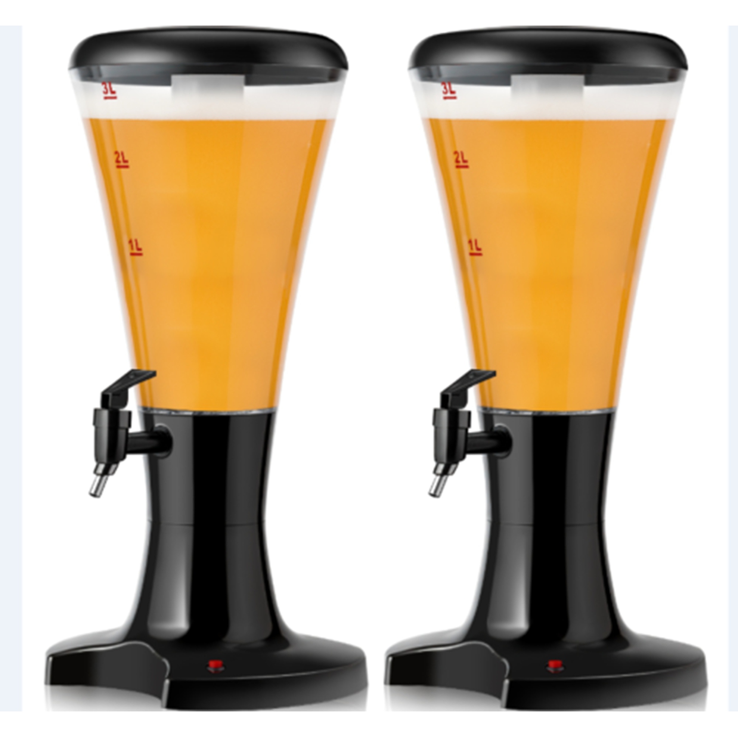 Costway Set of 2 Cold Draft Beer Tower Dispenser 3L Plastic w/LED Lights New