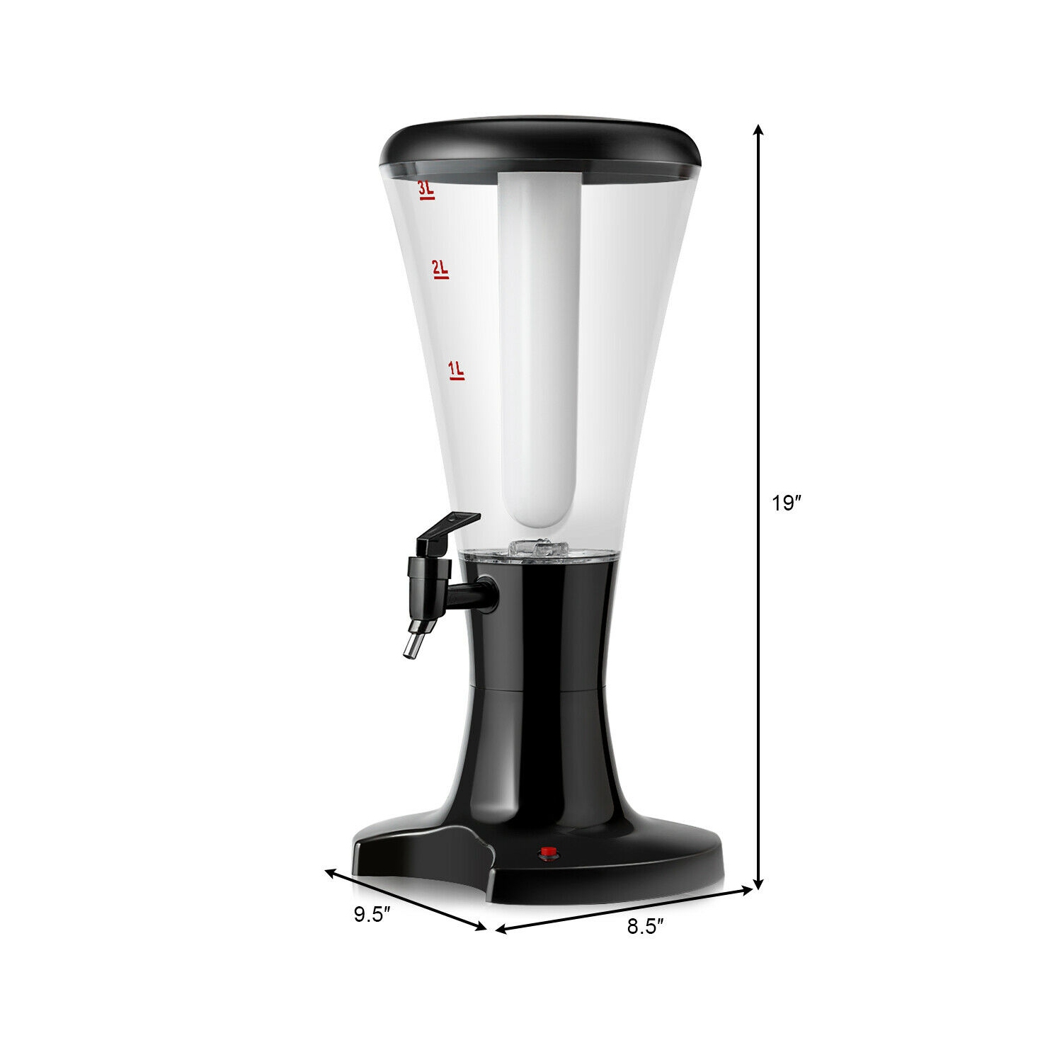 Costway Set of 2 Cold Draft Beer Tower Dispenser 3L Plastic w/LED Lights New