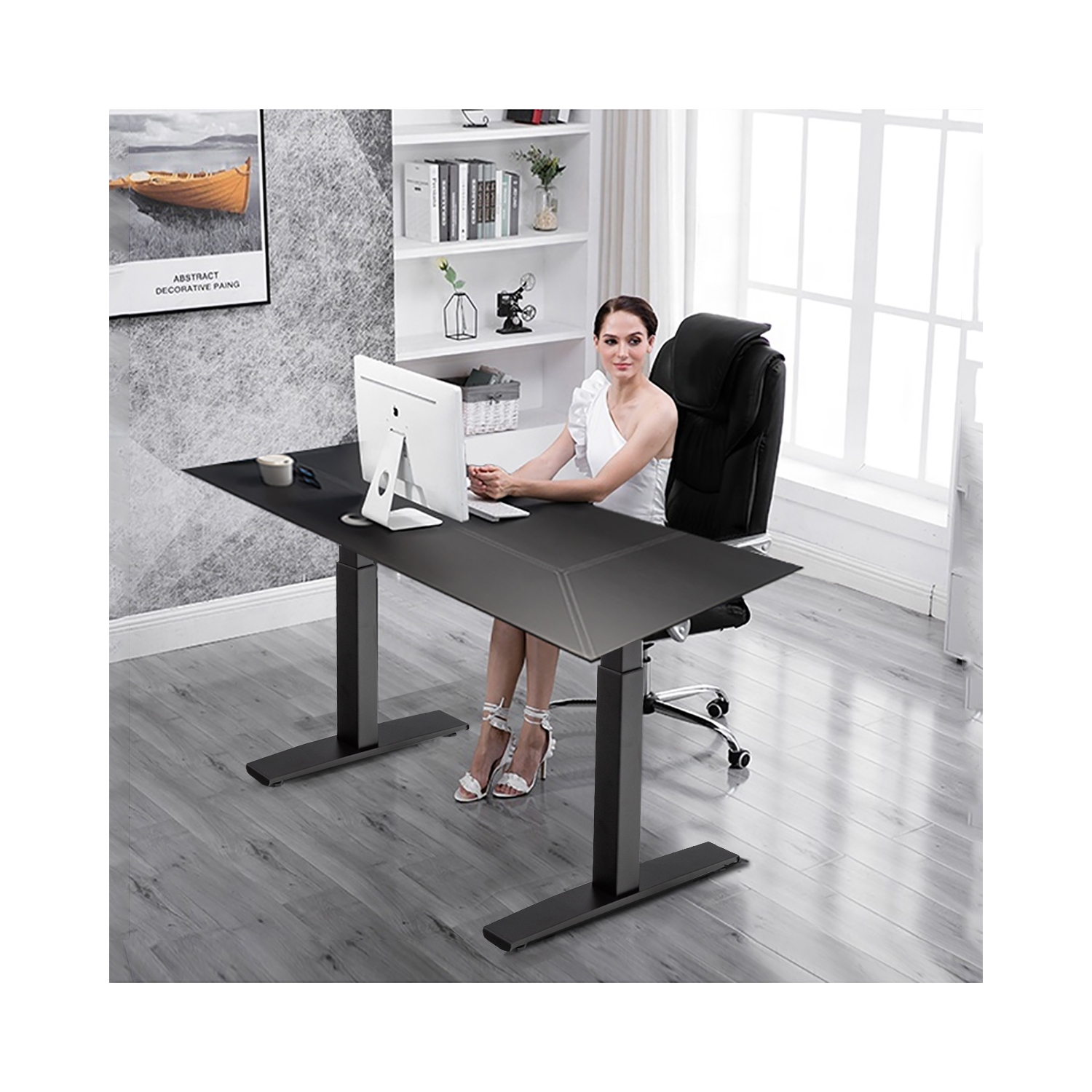 Costway Electric Stand Up Desk Frame Dual Motor Height Adjustable