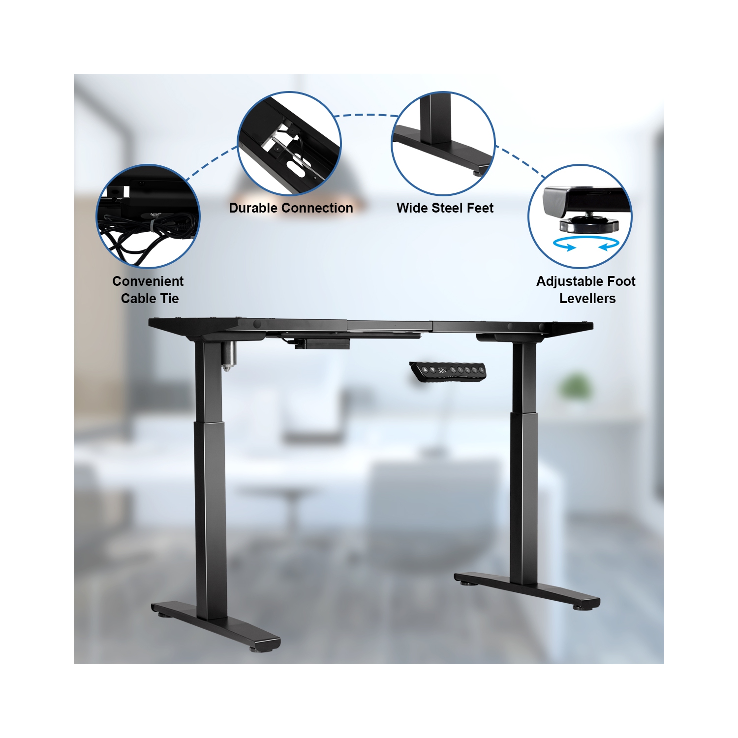 Costway Electric Stand Up Desk Frame Single Motor Height Adjustable w/ Controller