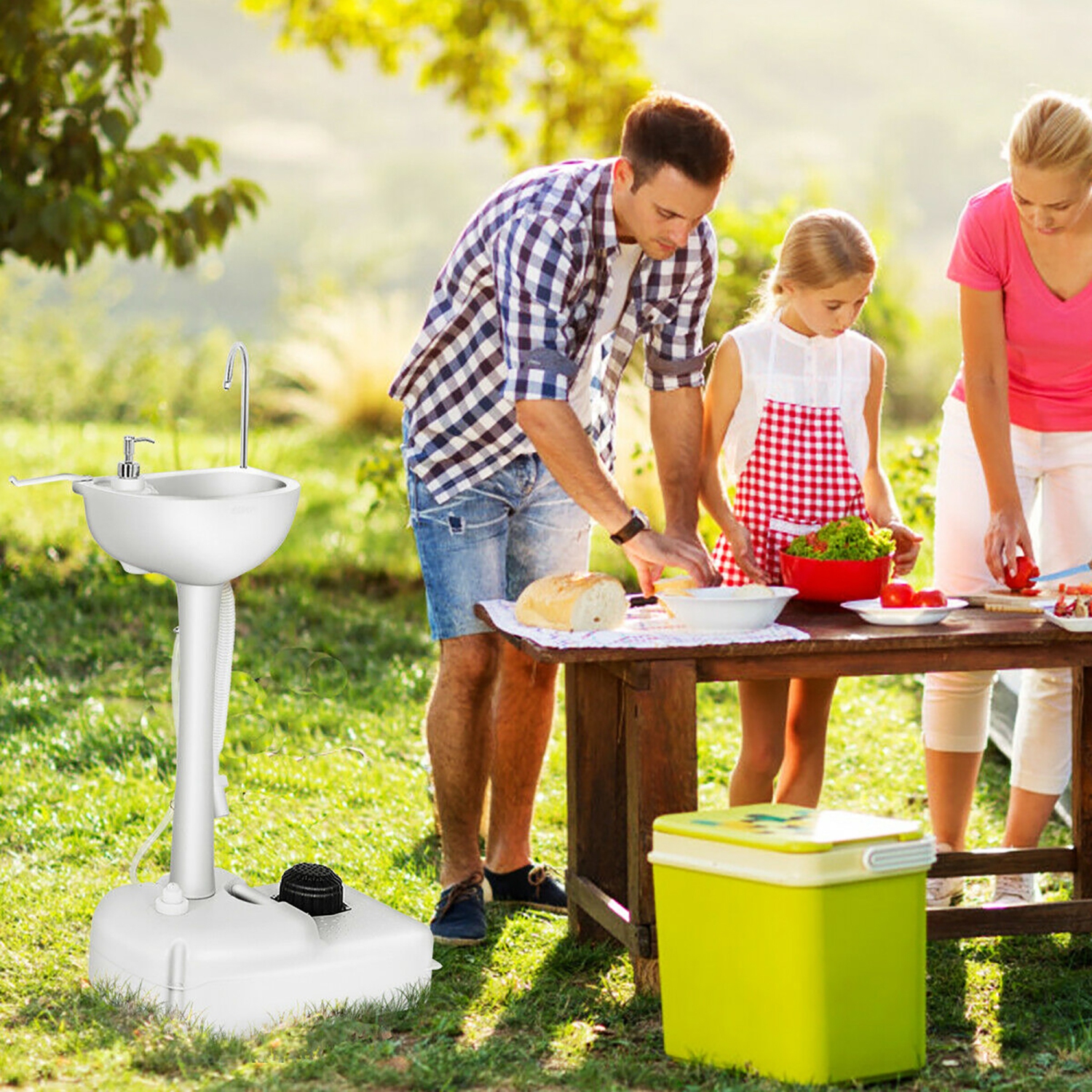 Costway 5 Gallon Portable Wash Sink Hand Wash Basin Stand