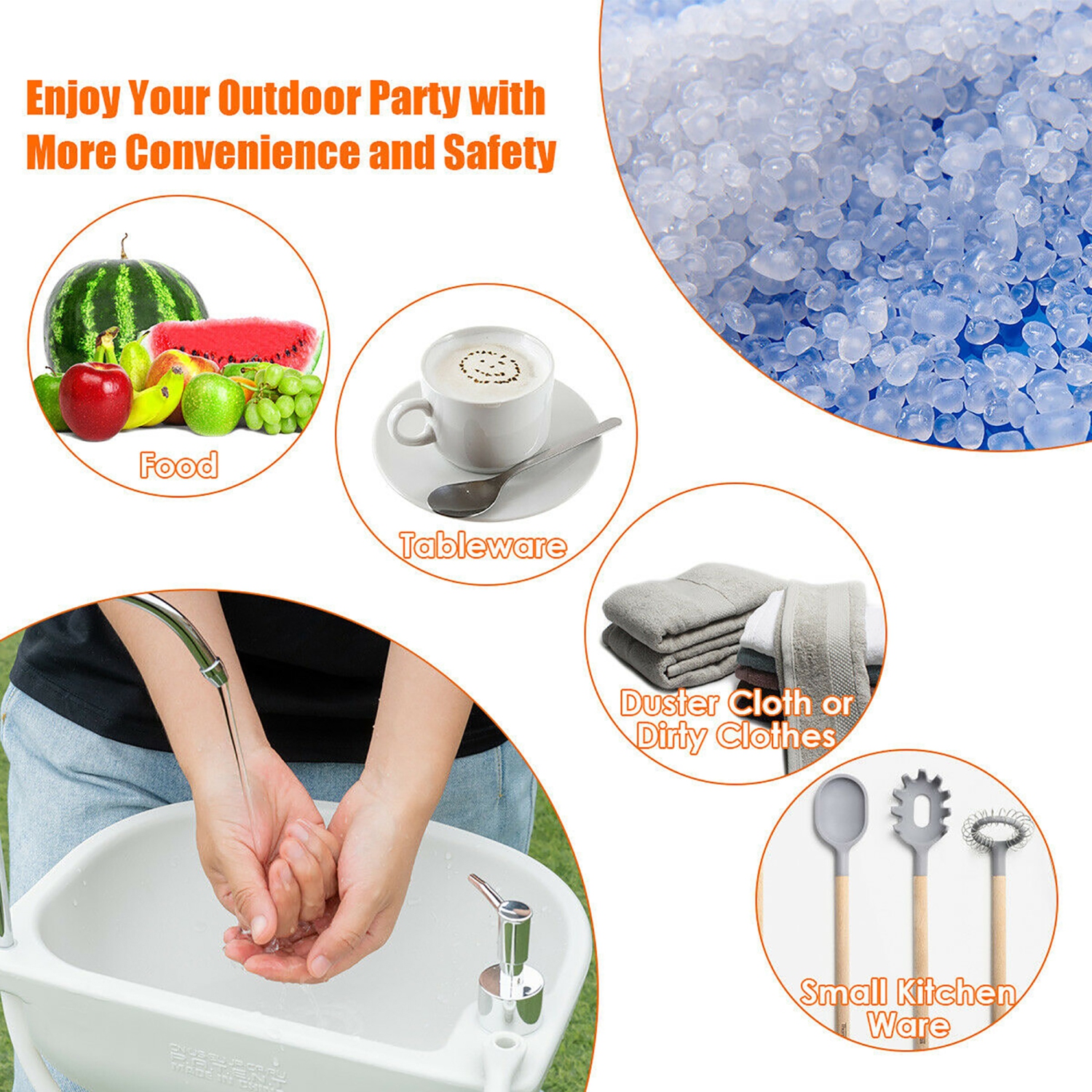 Costway 5 Gallon Portable Wash Sink Hand Wash Basin Stand