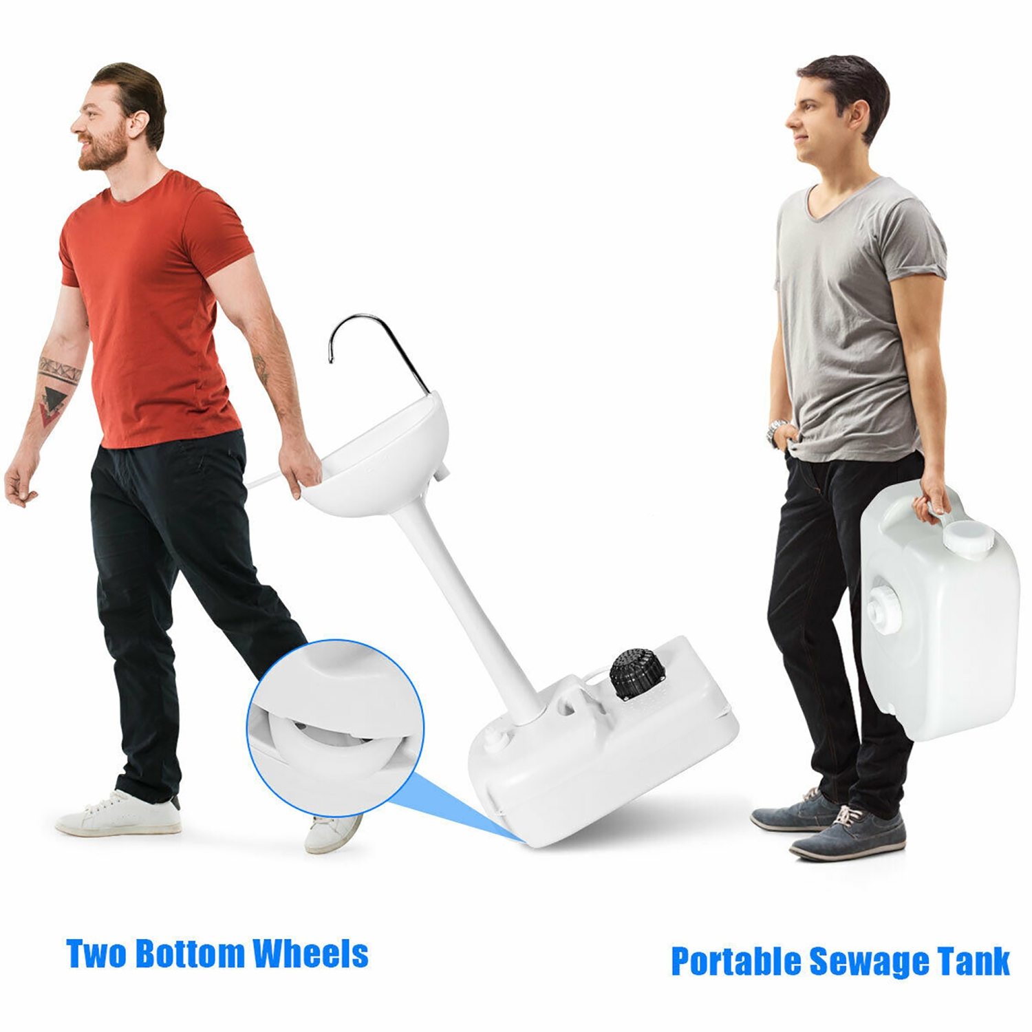 Costway Portable Wash Sink Camping Hand Wash Station Basin Stand w/ 4.5 Gallon Tank