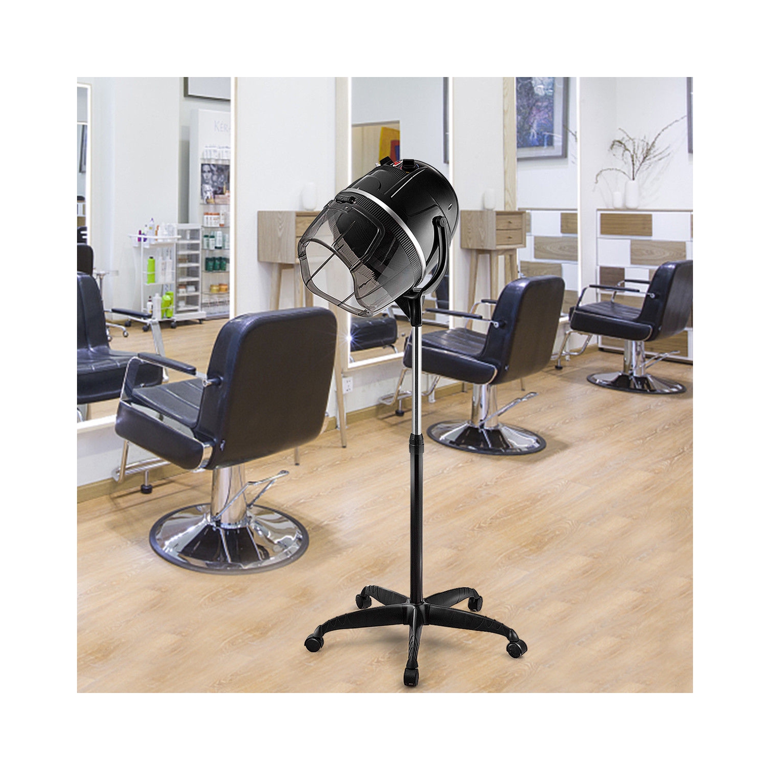 Cosway – Rouleau de base roulante pour cheveux de plancher de capot relevé réglable, séchoir à cheveux à coiffe de plancher