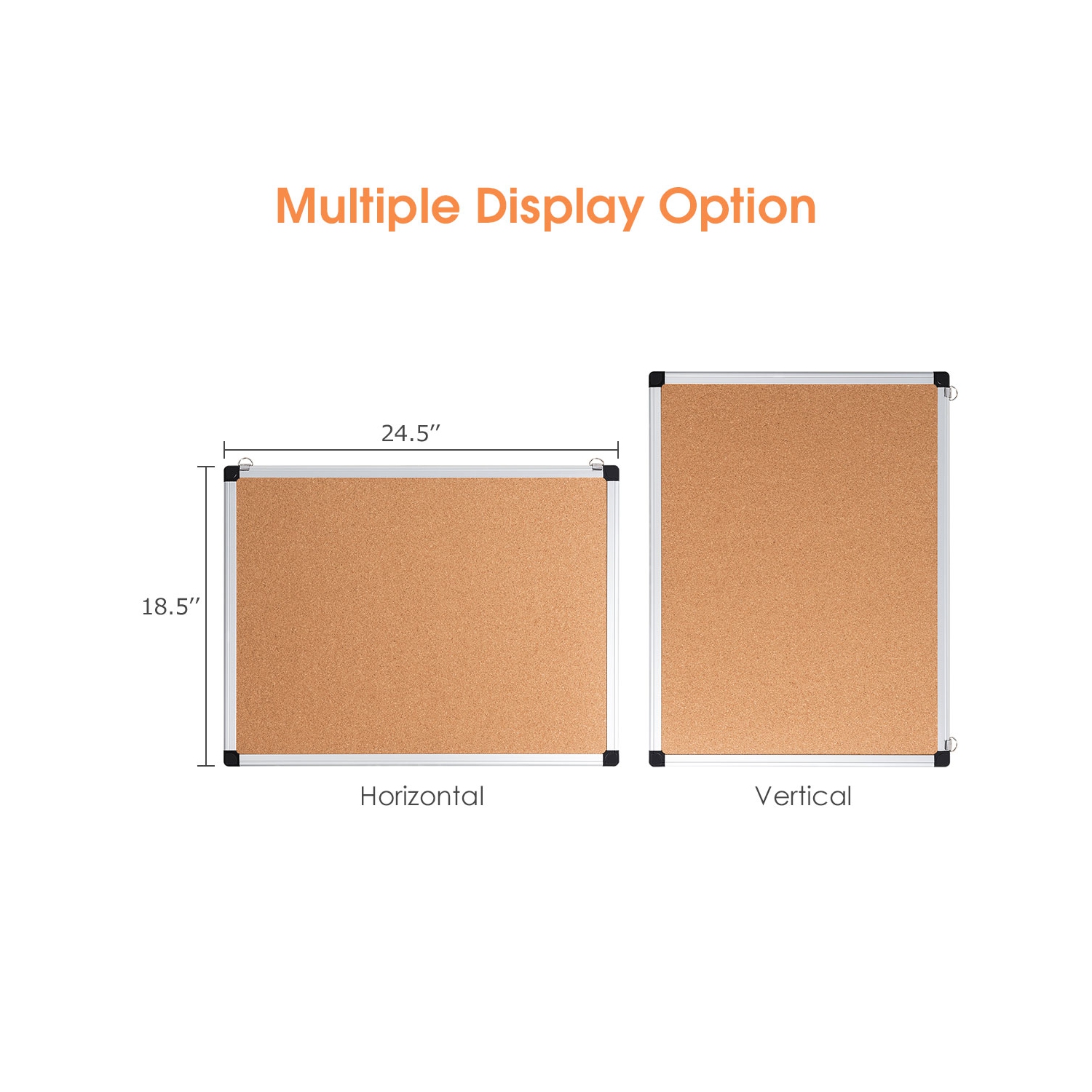 Ensemble de 3 tableaux d’affichage en liège 24 x 18 po de Costway avec cadre en aluminium