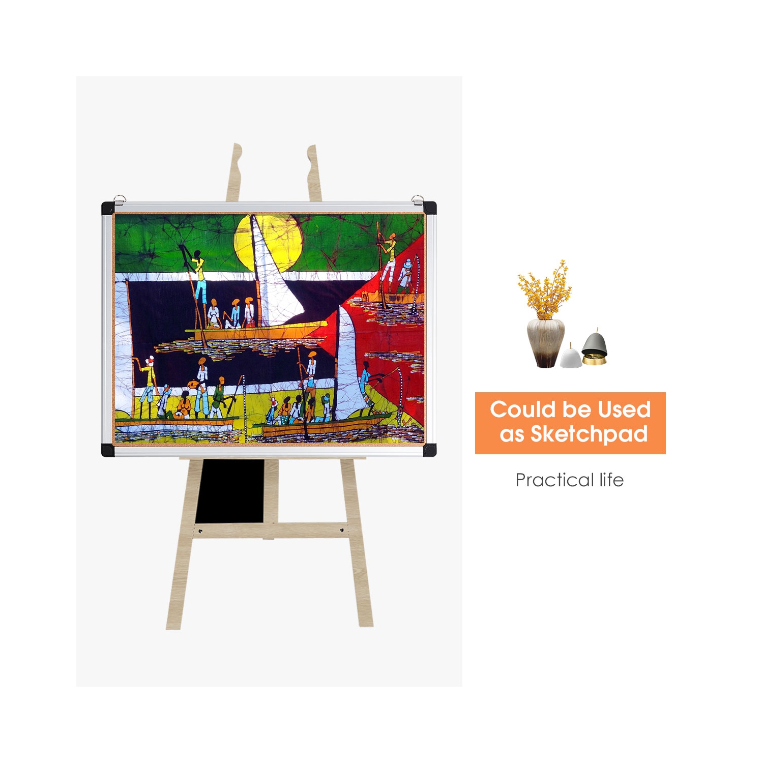 Ensemble de 3 tableaux d’affichage en liège 24 x 18 po de Costway avec cadre en aluminium