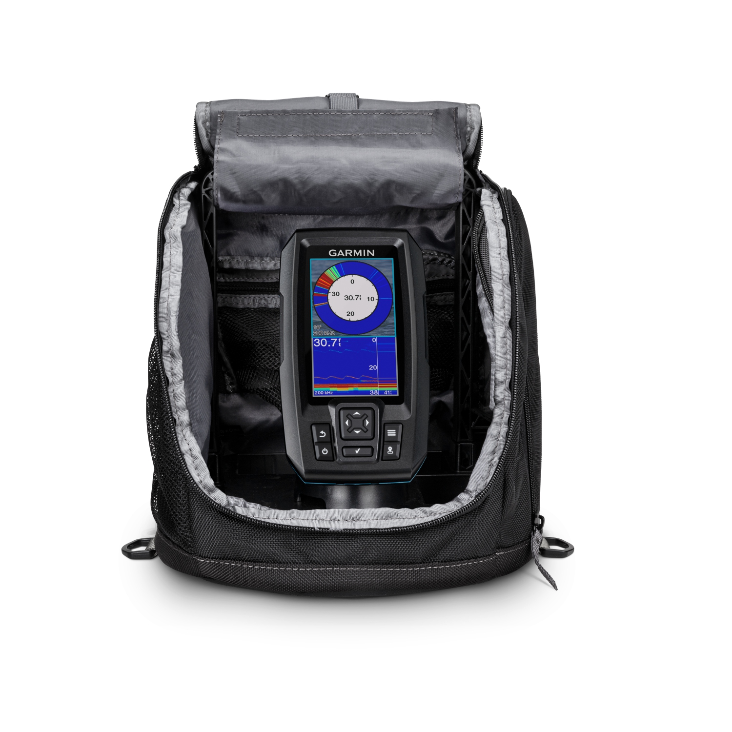 Ensemble de pêche blanche Striker plus 4 de Garmin avec transducteur à double faisceau