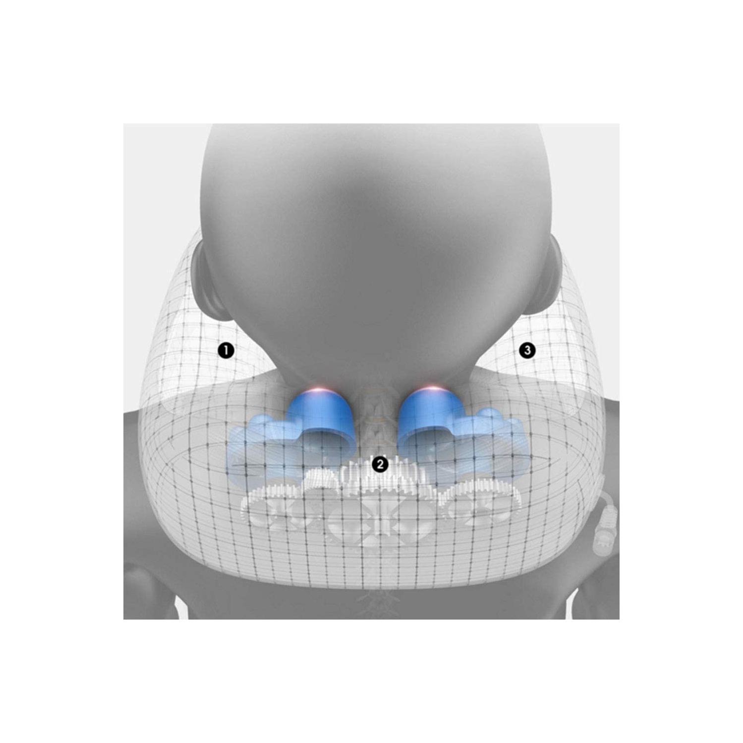 MKL U Shaped Kneading Neck Pillow Vibration Kneading Cervical Pillow Portable Waist Shoulder Electric Massage Pillow Travel U-Shaped