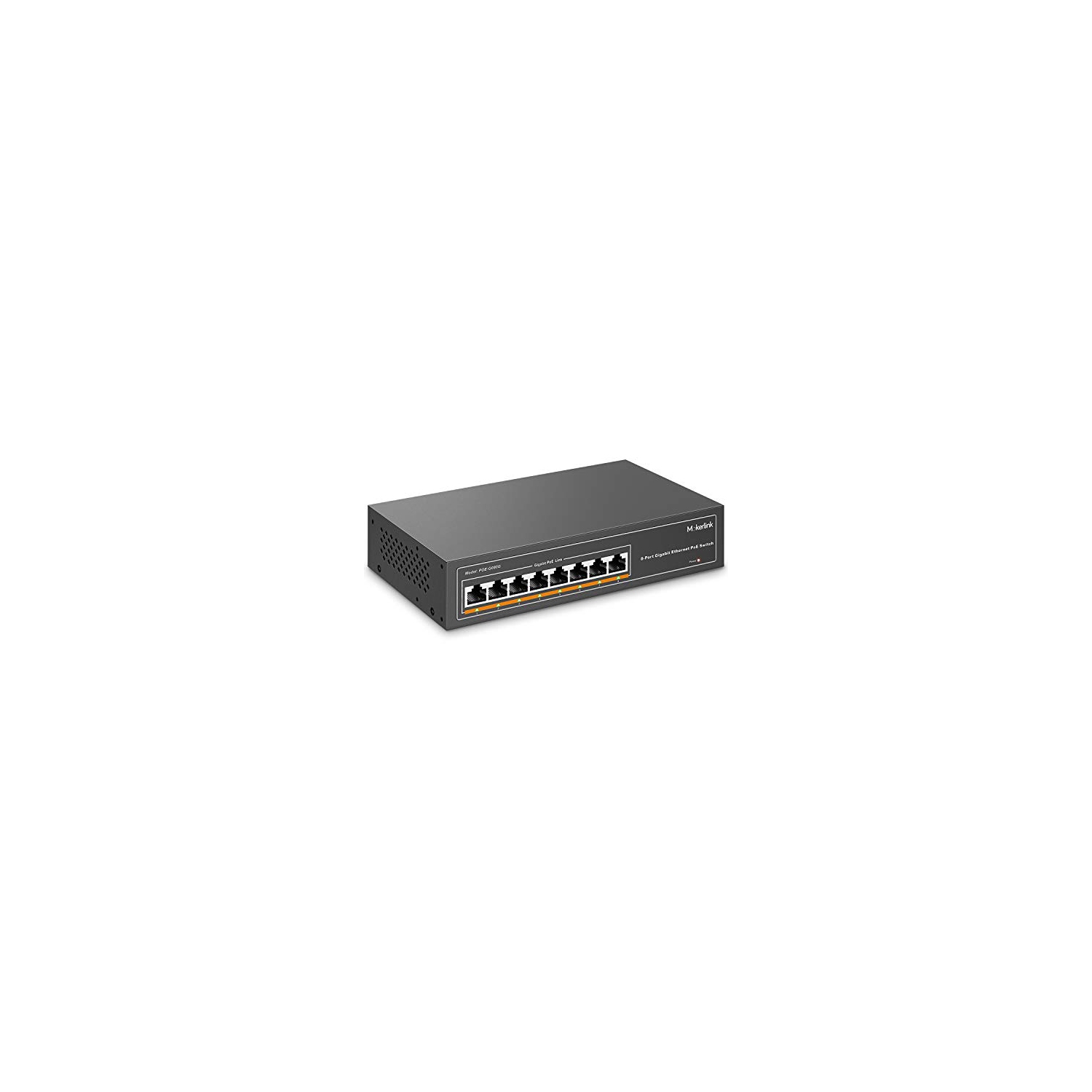 MokerLink 8 Port Gigabit PoE Switch, 8 PoE+ Ports 1000Mbps, 802.3af/at 120W, Unmanaged Plug and Play, Sturdy Metal Fanless