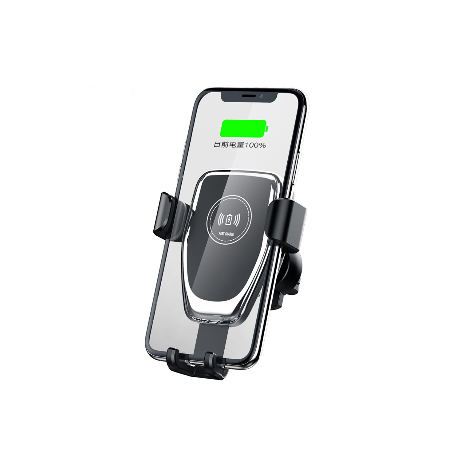 Chargeur d’auto sans fil de 15 W, support de téléphone Qi à recharge rapide pour l’auto de Quntis, support de téléphone sans fil à rotation de 360°
