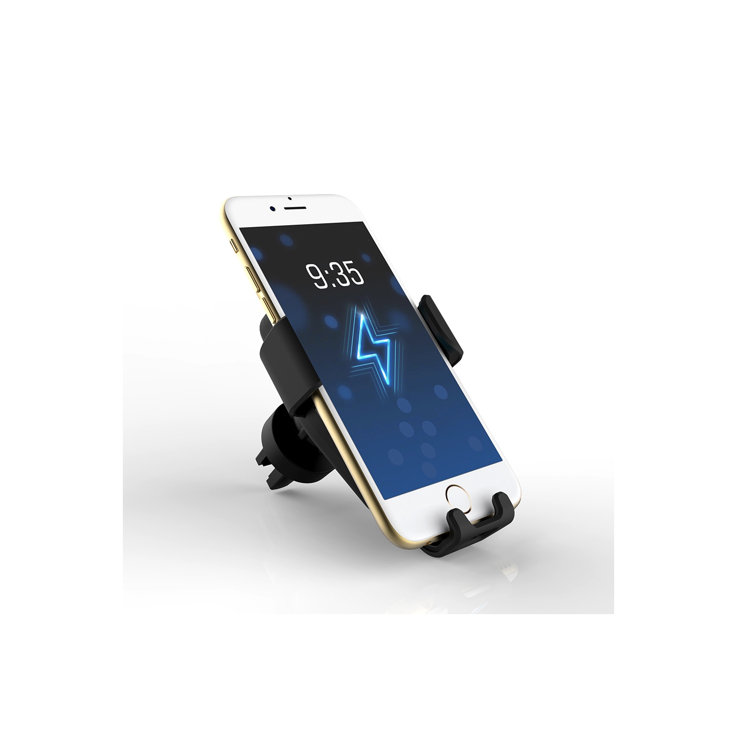 Chargeur d’auto sans fil de 15 W, support de téléphone Qi à recharge rapide pour l’auto de Quntis, support de téléphone sans fil à rotation de 360°