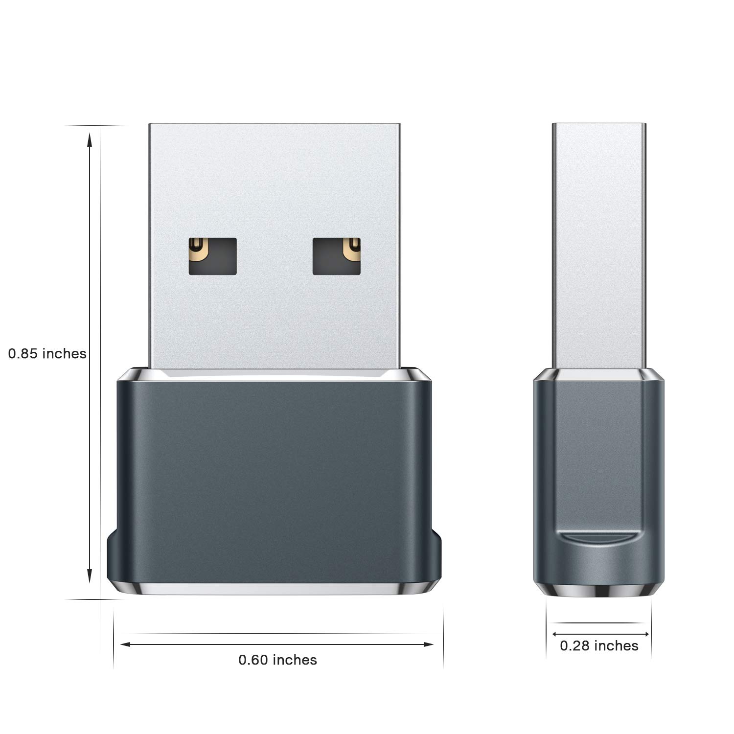 EasyULT Adaptateur USB C Femelle vers USB M/âle Type C Connecteur Adaptateur de Rapide et de Synchronisation pour iPhone 11 12 Pro Max,Airpods,iPad Air 4,Galaxy Note 10 S20 Plus 4 Pi/èces Argent