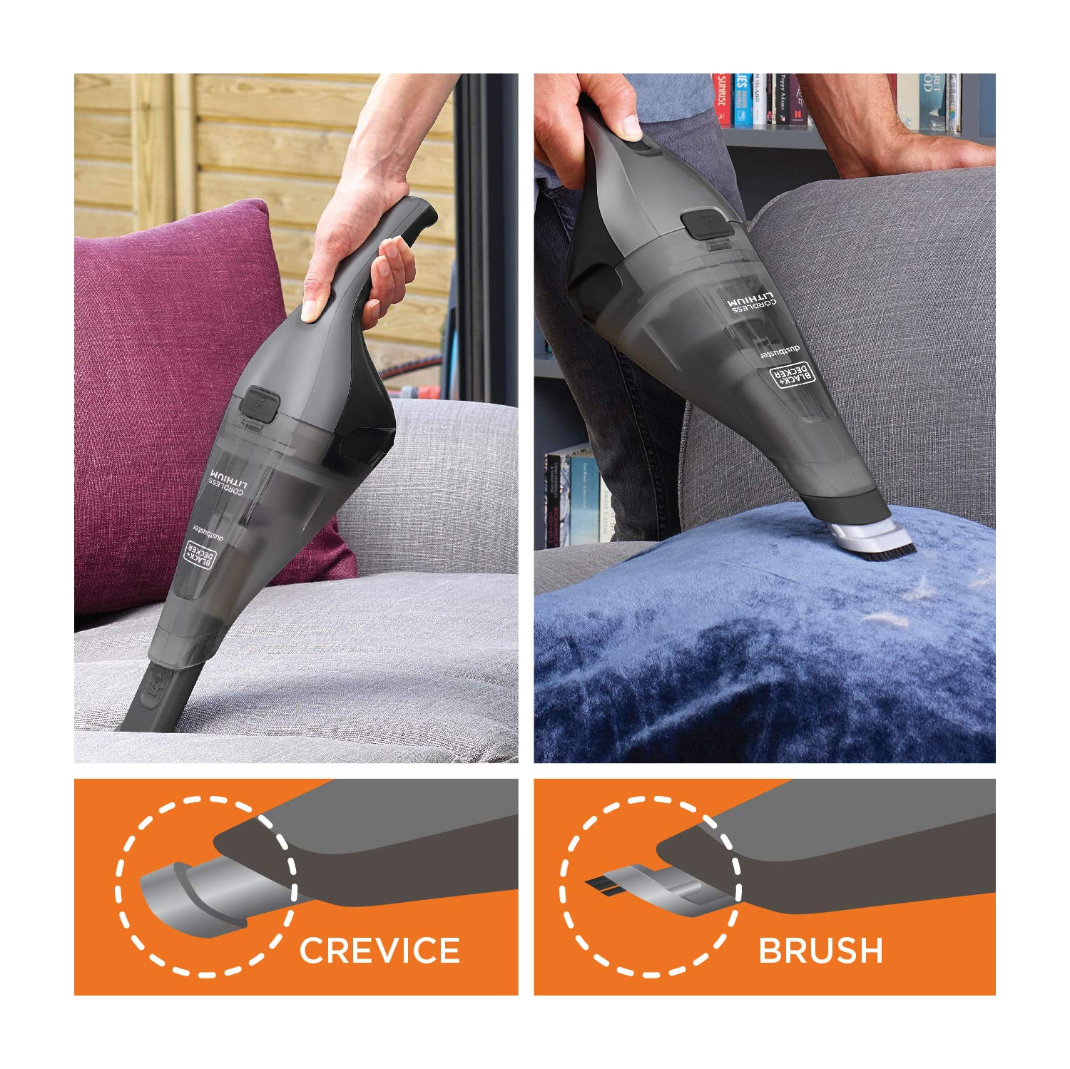 BLACK+DECKER Dustbuster Handheld Vacuum, Cordless, Dark Grey