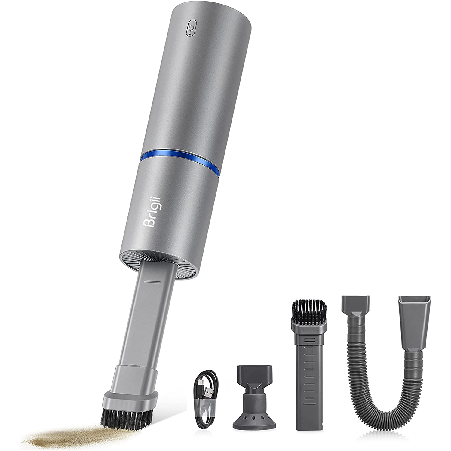 Mini-aspirateur Brigii, plumeau pneumatique et pompe manuelle 3-en-1, petit aspirateur à main sans fil, rechargeable par USB, bureau facile à nettoyer