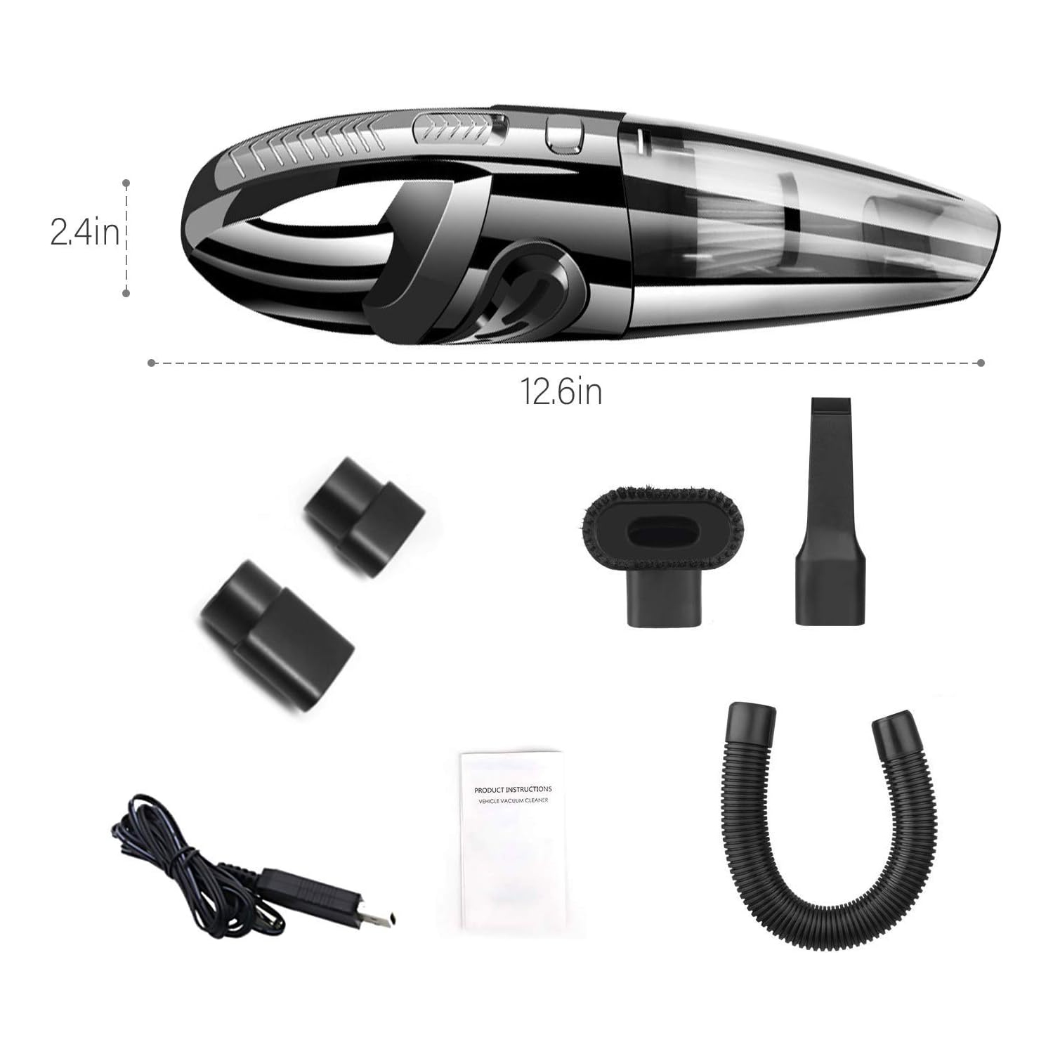 Aspirateur à main sans fil, aspirateur de voiture sans fil Rabbitstorm, aspirateur à main, recharge USB avec filtre lavable, aspirateur sec et humide