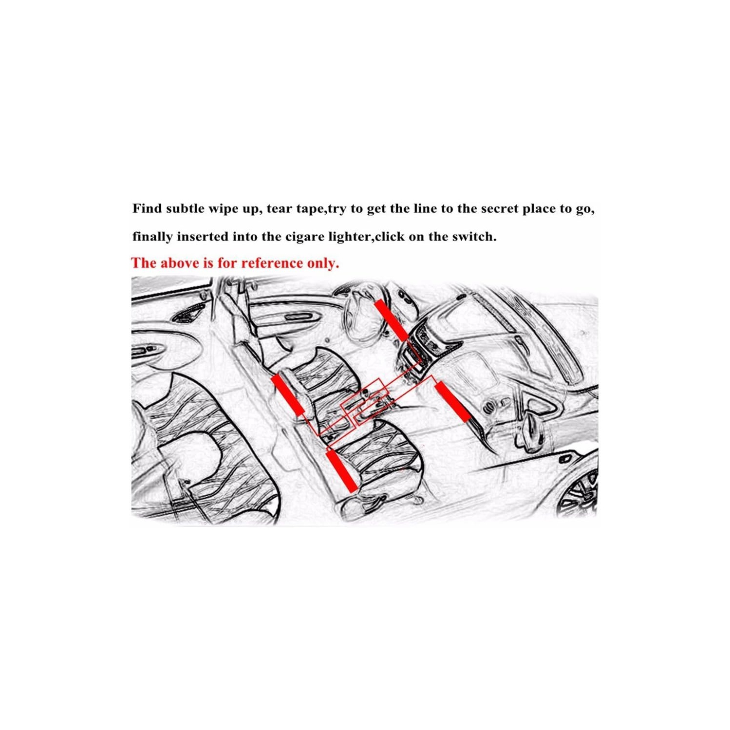 Bande lumineuse d'auto, 4 ampoules à DEL, 48 DEL multicolores, musique, ambiance de voiture, bande DEL USB pour téléviseur d'auto avec fonction