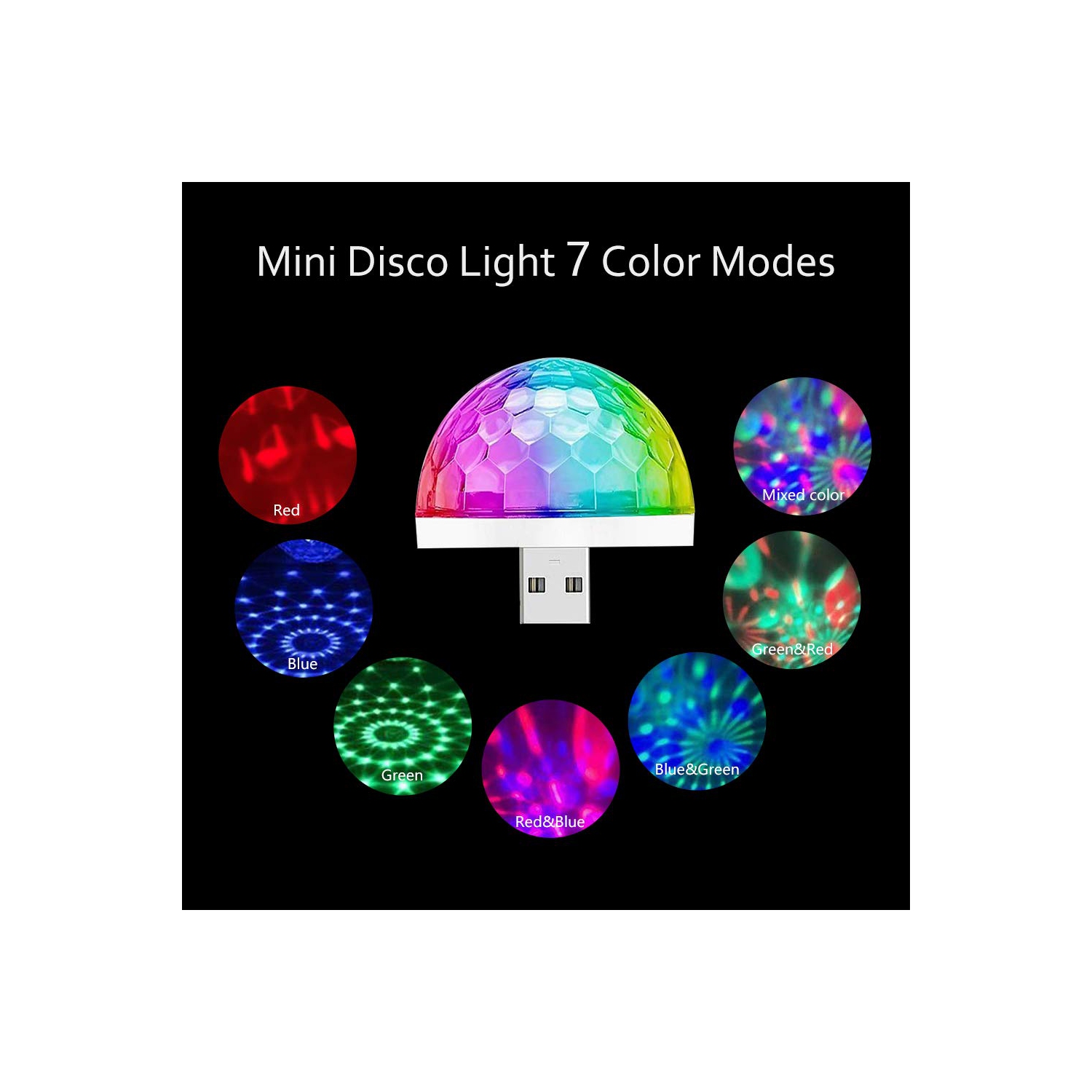 Romantic Auto Roof USB Star Lights with Mini Disco Light, Aevdor USB Night Lights, Flexible Atmosphere Decorations Lamp for