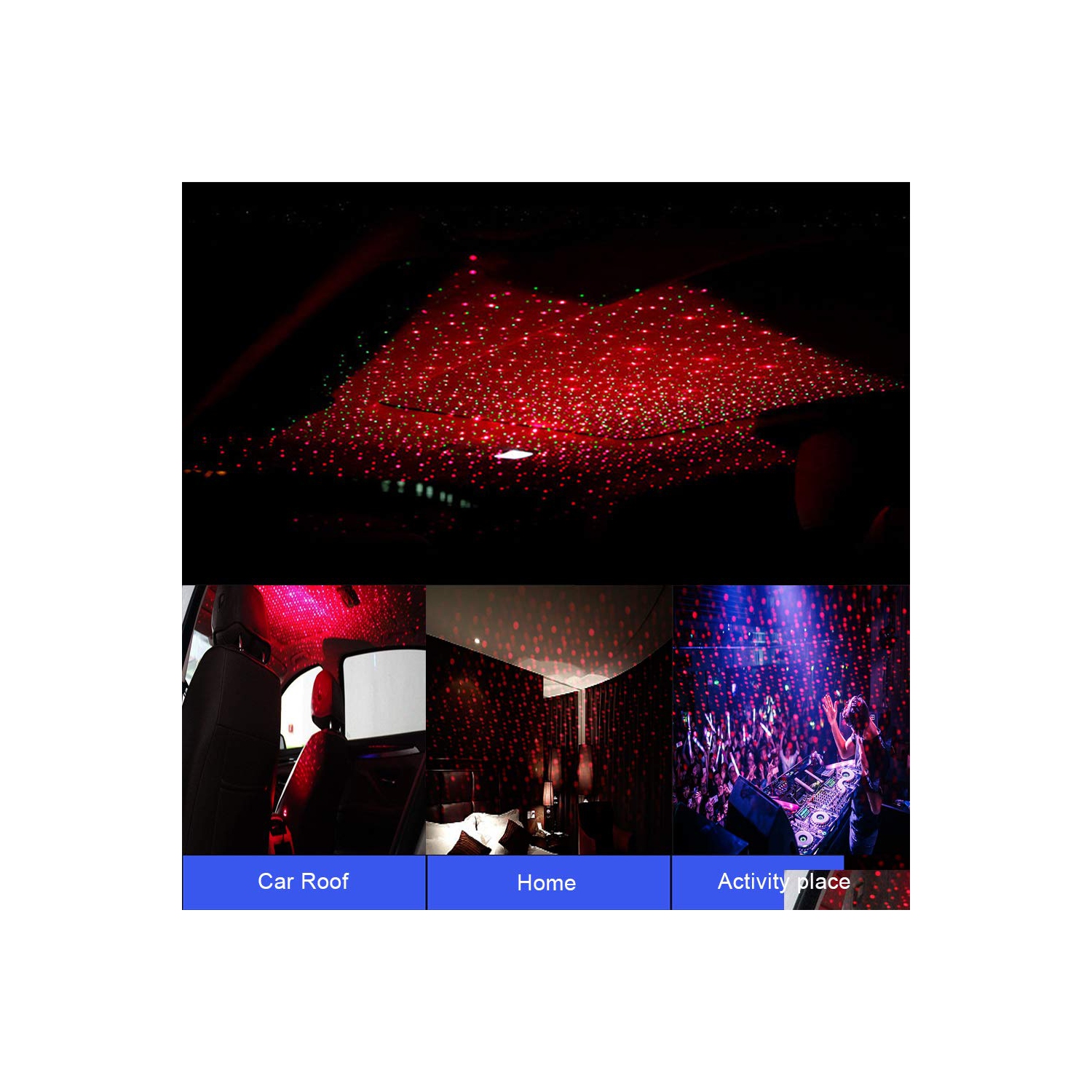 OwFeel – projecteur d’étoiles, éclairage USB romantique, plafonnier Atmosphere, voiture flexible ajustable et décoration de plafond pour la maison