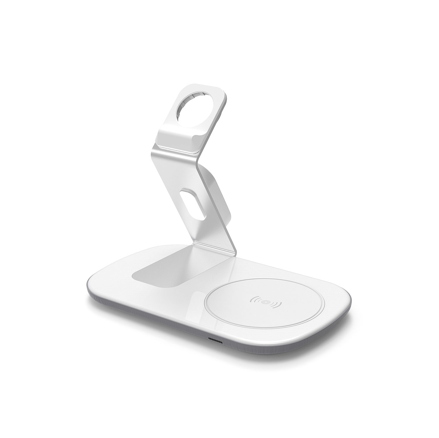 LAX QIDOCK-WHT Wireless Charging Dock Qi Wireless Charging Pad & Apple Watch Dock - White